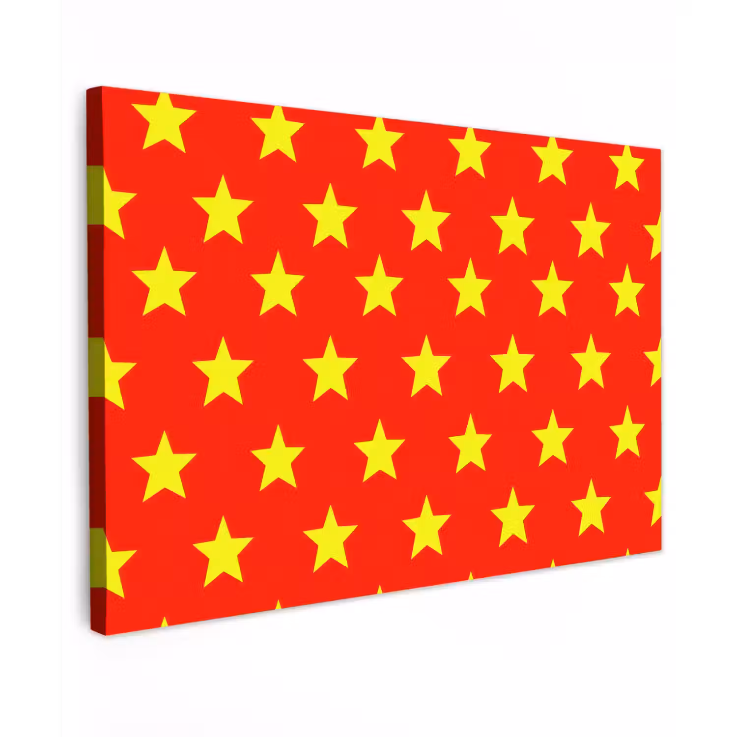 Ster - Patroon - Geel Tuinposter op houten frame 2 cm dik klein 845 -3d