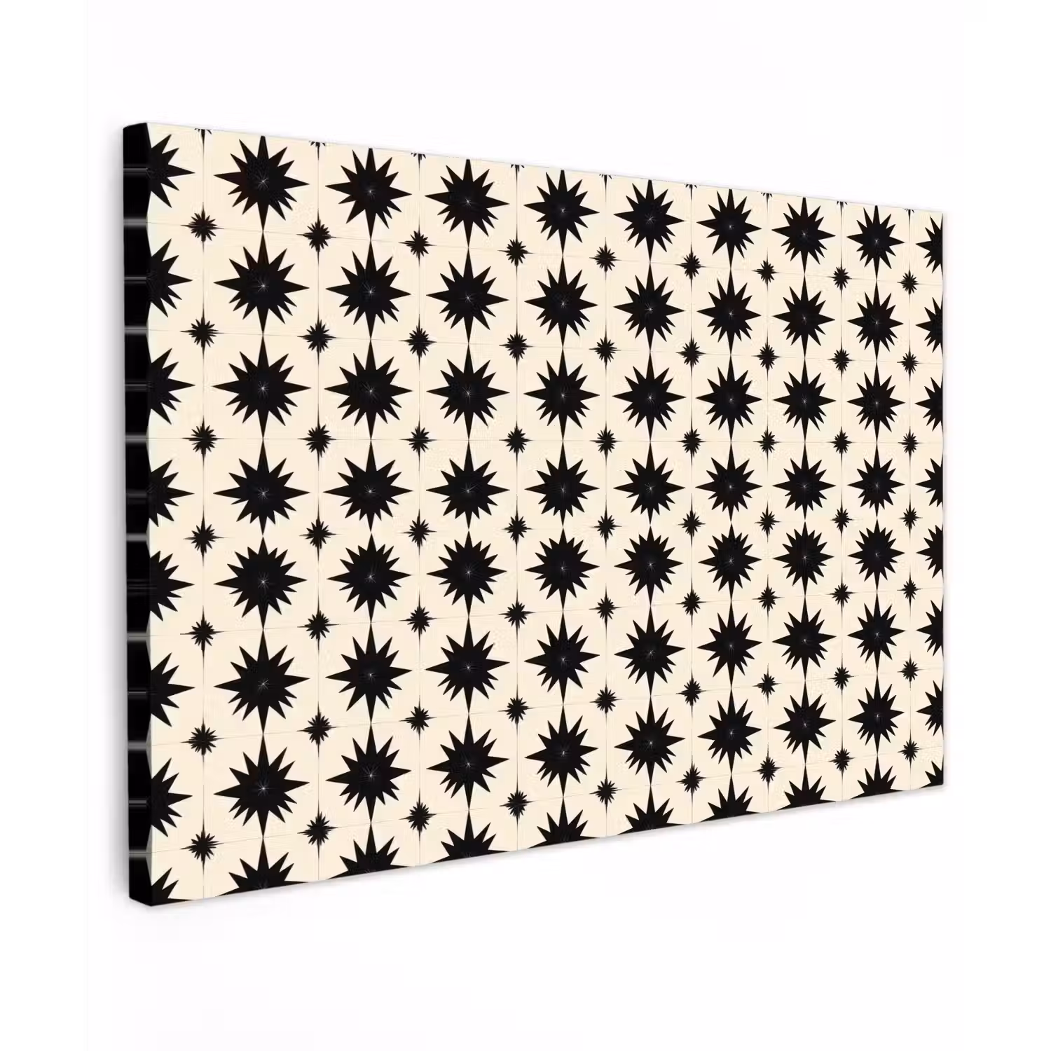 Stervormen - Geometrisch - Zwart Tuinposter op houten frame 2 cm dik klein 845 -3d