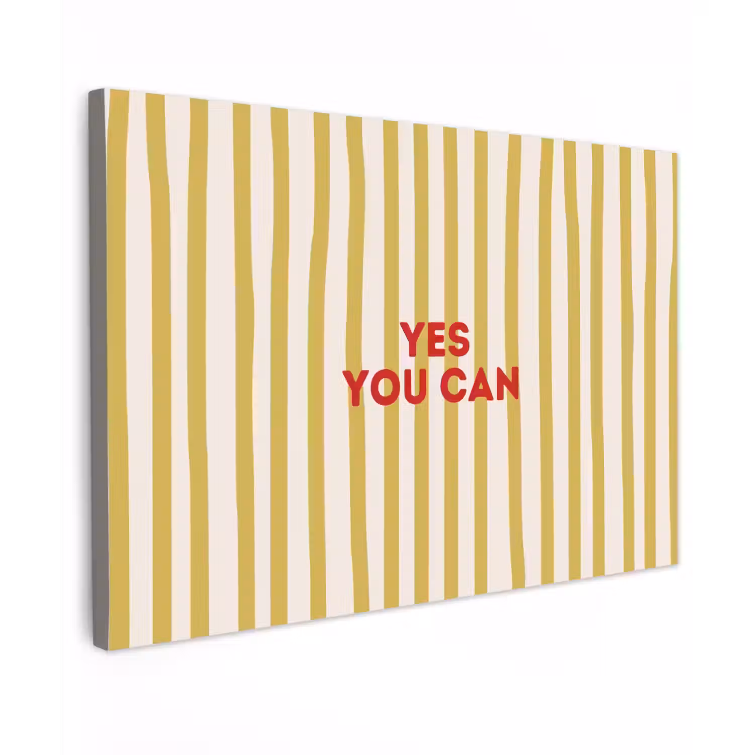 Strepen - Abstract - Yes you can - Rood Tuinposter op houten frame 2 cm dik klein -3d