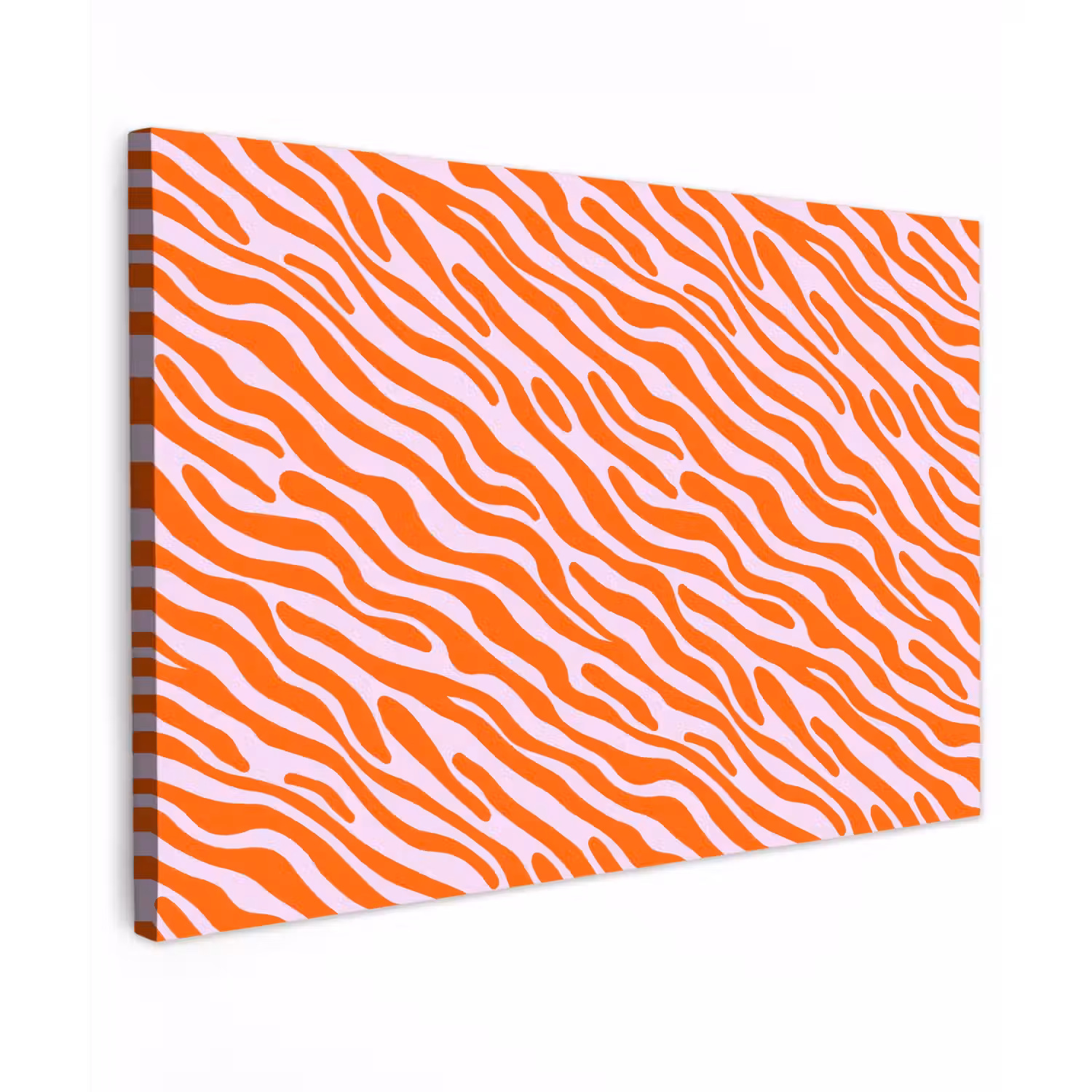 Strepen - Dynamisch - Oranje Tuinposter op houten frame 2 cm dik klein 845 -3d
