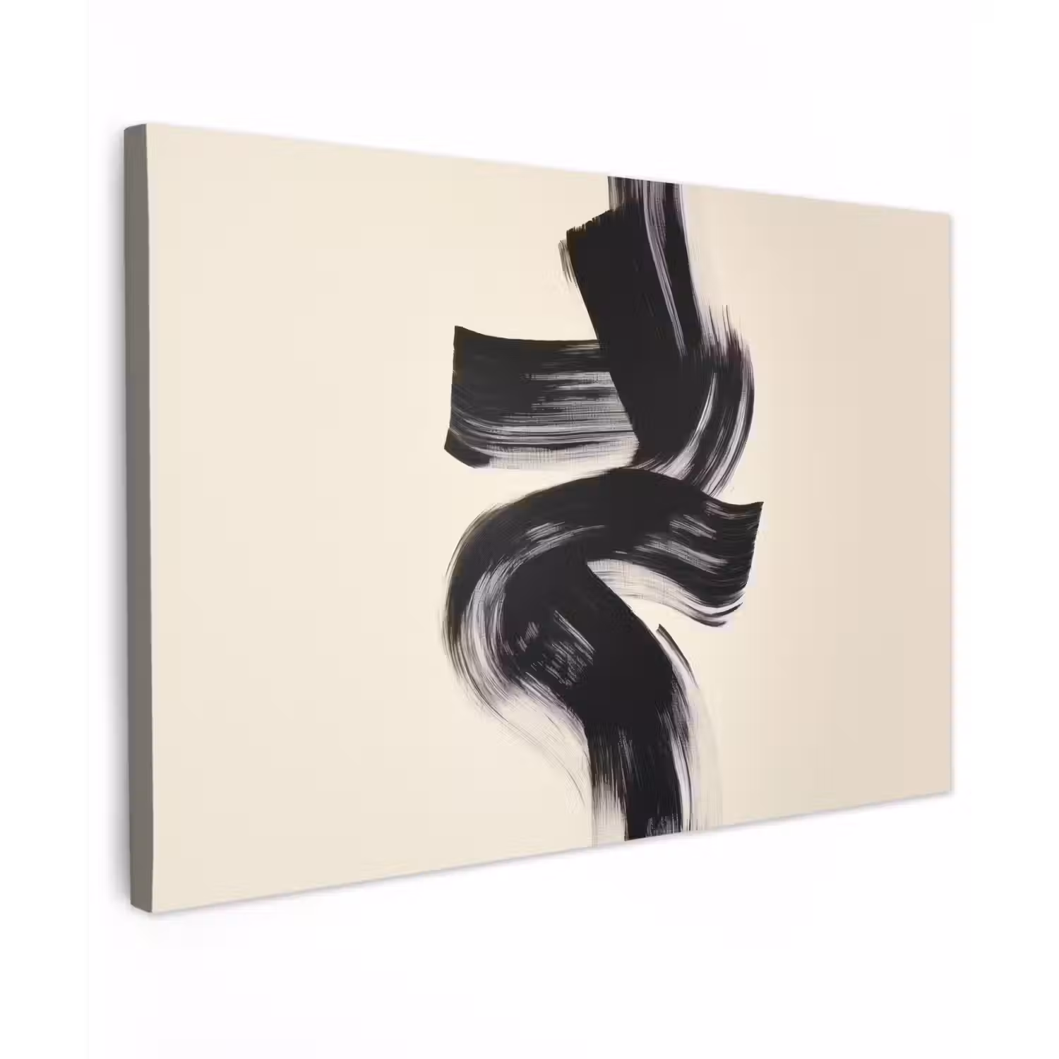 Strepen - Zwart - Abstract Tuinposter op houten frame 2 cm dik klein -3d