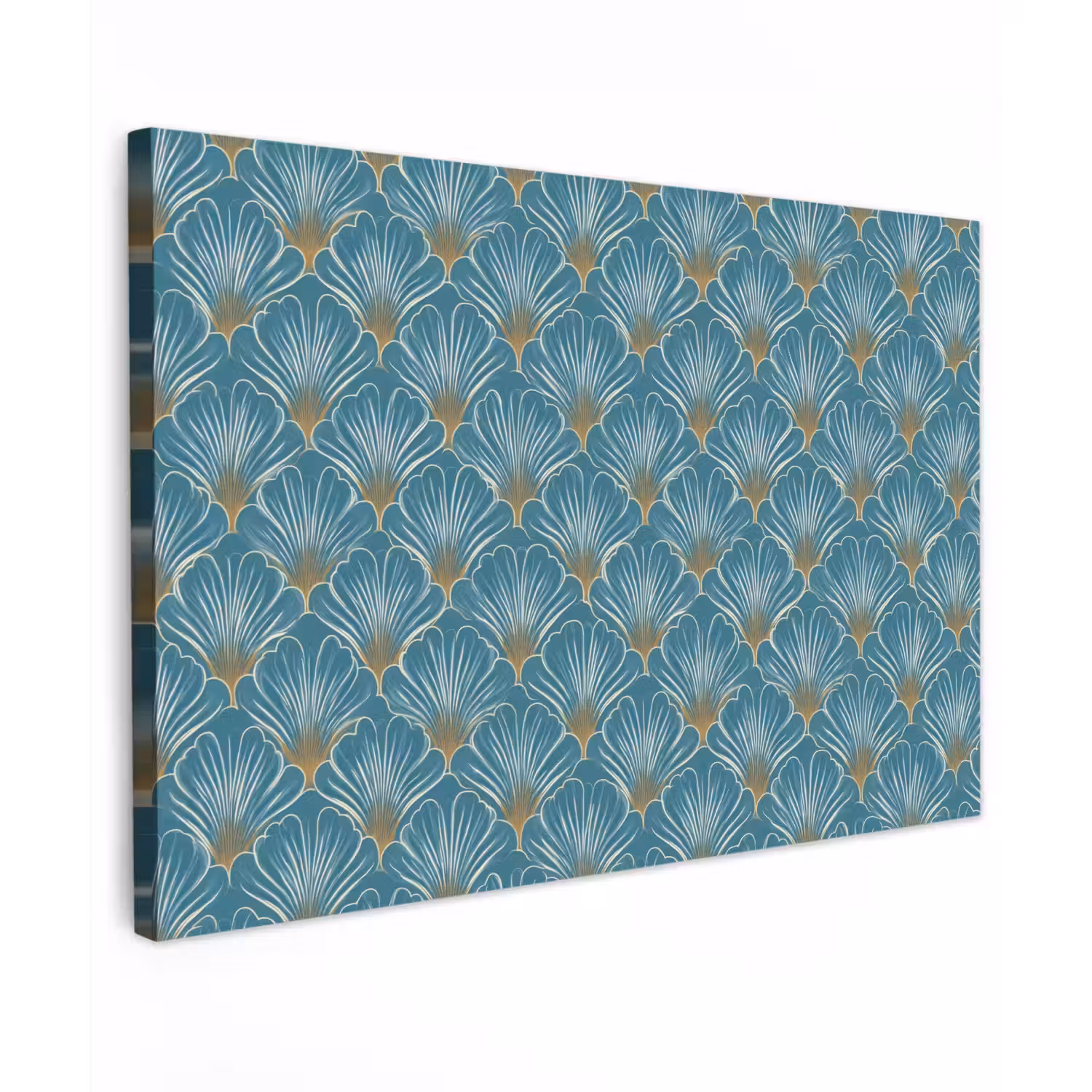Symmetrisch - Patroon - Blauw Tuinposter op houten frame 2 cm dik klein 845 -3d