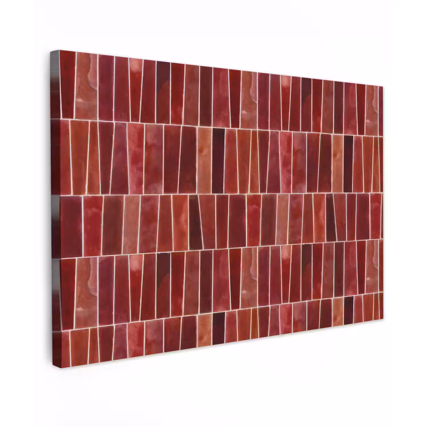 Tegels - Modern - Structuur - Dieprood Tuinposter op houten frame 2 cm dik klein 845 -3d