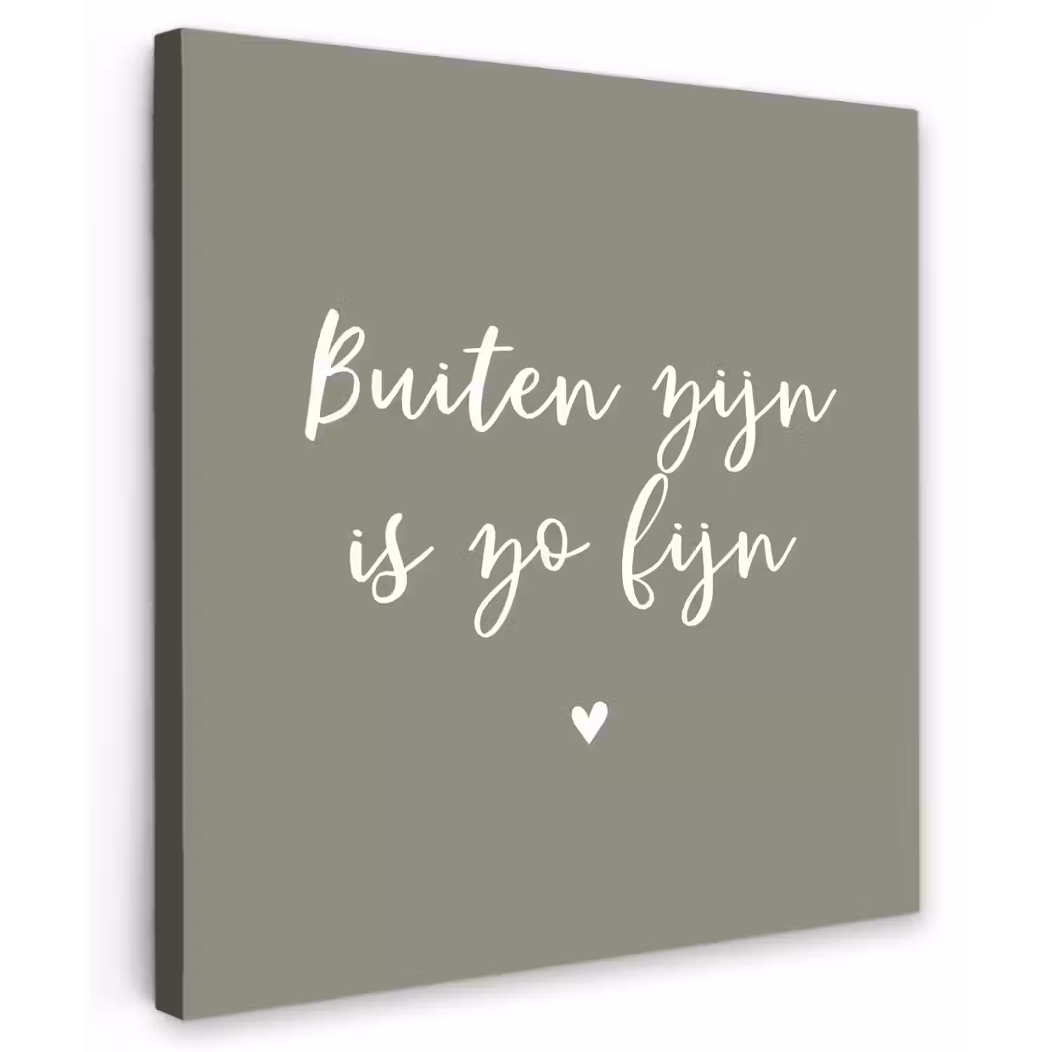 Tekst - Buiten zijn is zo fijn - Zomer - Spreuken Tuinposter op houten frame 2 cm dik middel -3d