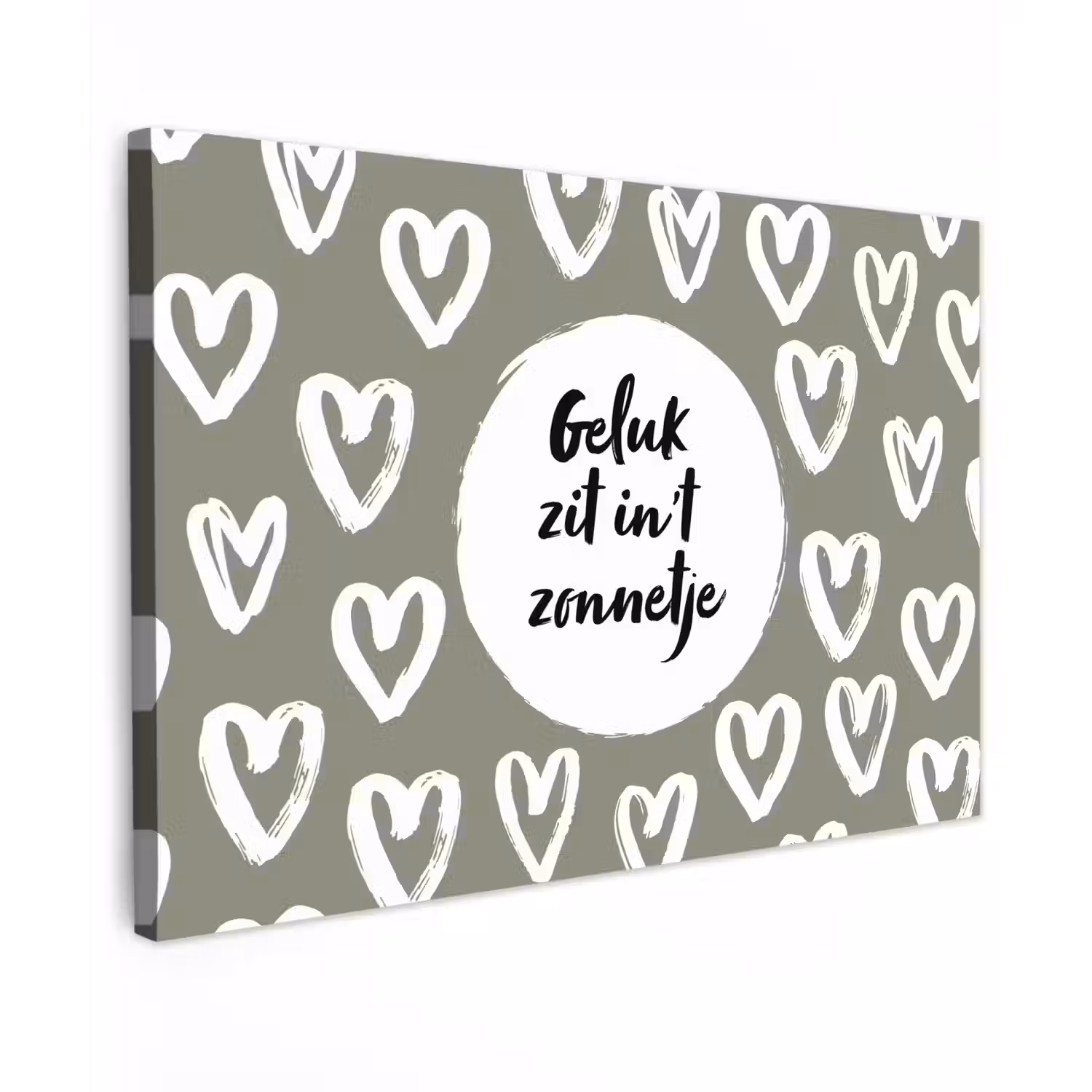 Tekst - geluk zit in 't zonnetje - Quotes - Geluk - Zon Tuinposter op houten frame 2 cm dik klein -3d