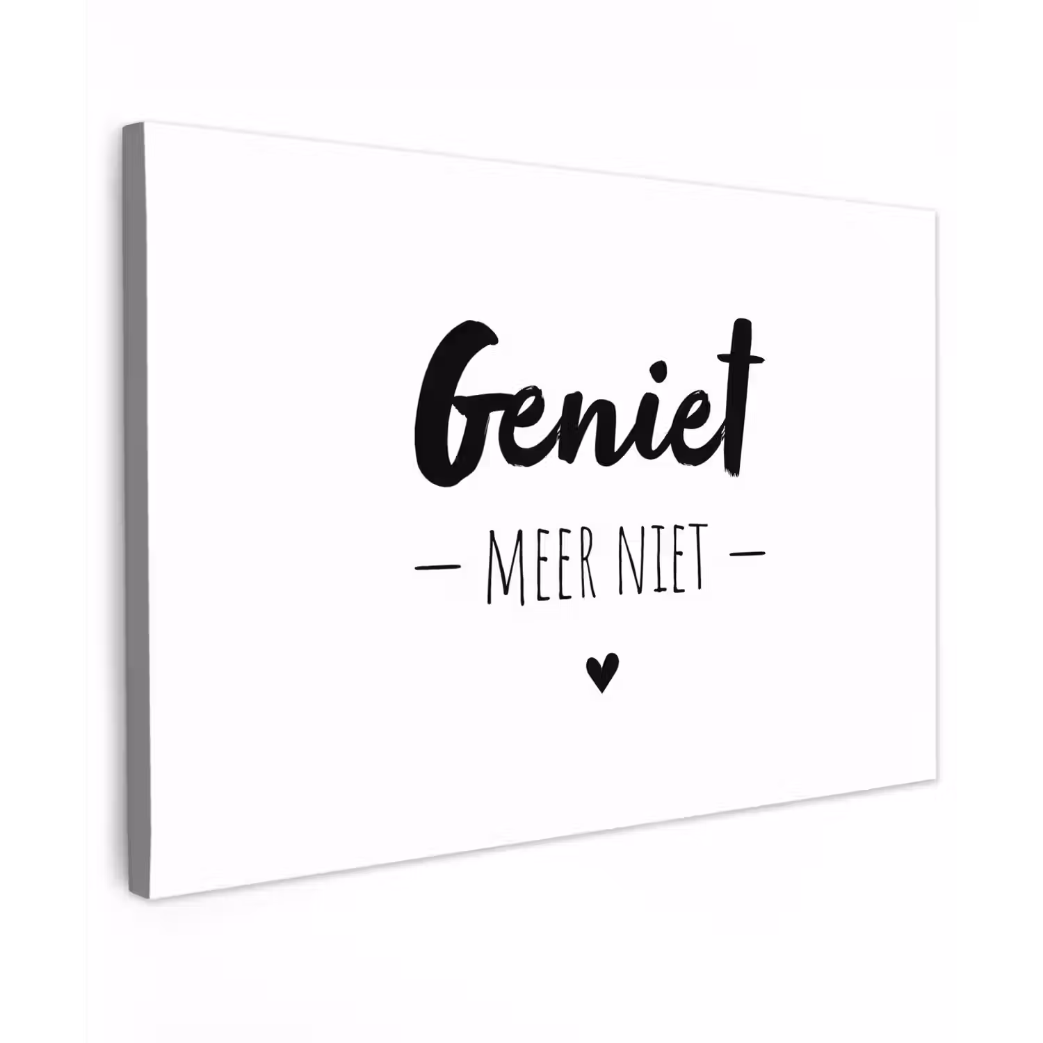 Tekst - Geniet meer niet - Genieten - Quotes Tuinposter op houten frame 2 cm dik klein -3d