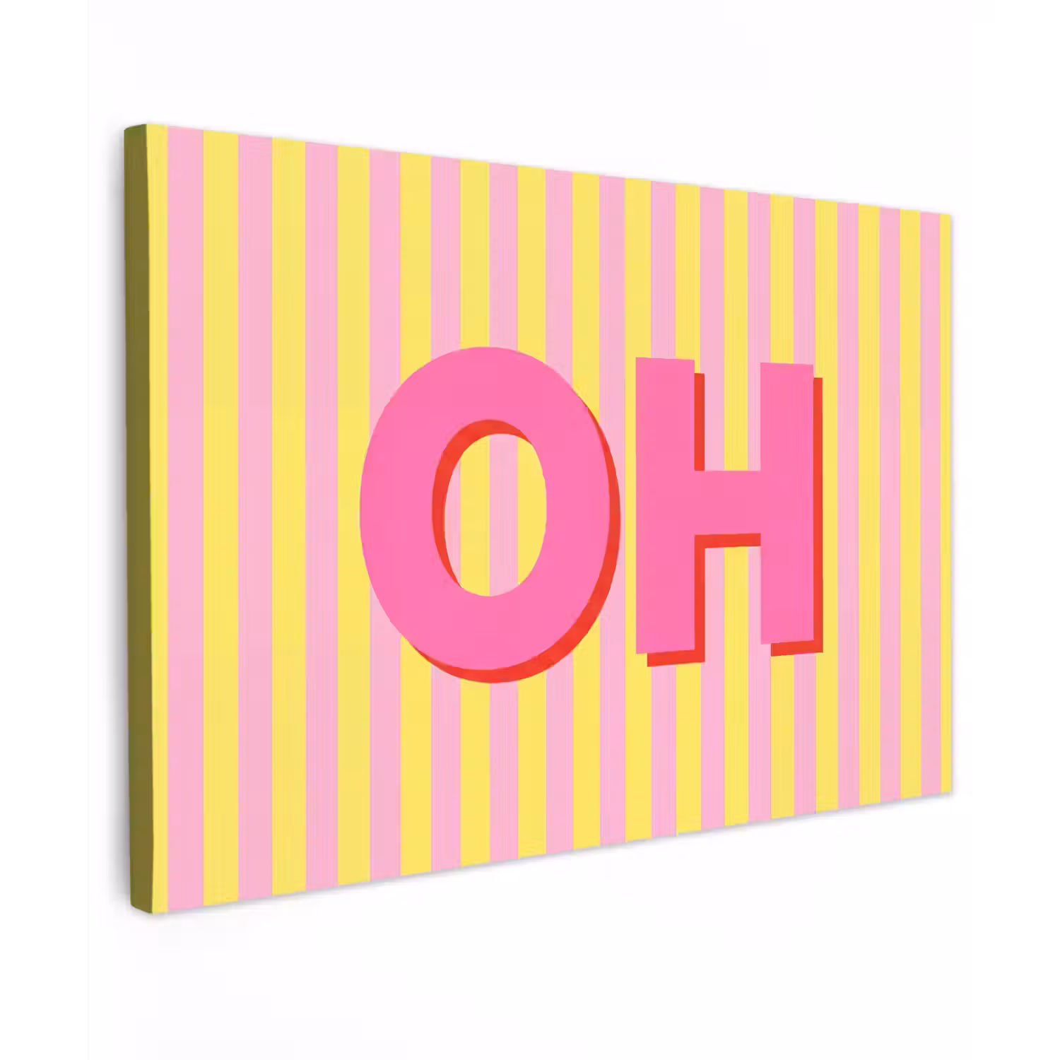Tekst - Strepen - Roze Tuinposter op houten frame 2 cm dik klein -3d