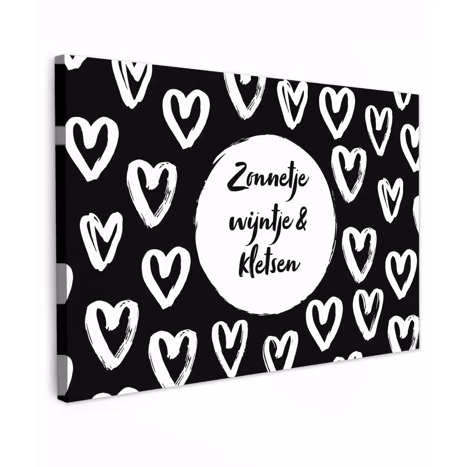 Tekst - Zonnetje, wijntje & kletsen - Quotes - Wijn - Tuin Tuinposter op houten frame 2 cm dik klein -3d