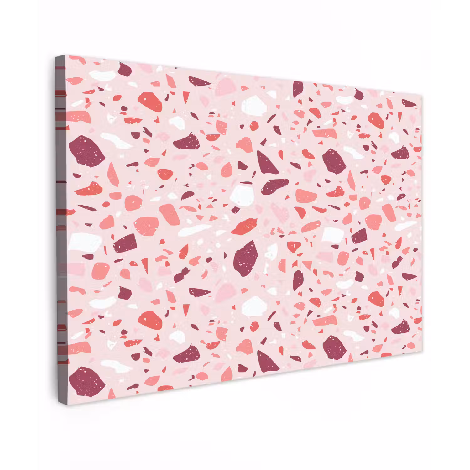 Terrazzo - Patroon - Roze Tuinposter op houten frame 2 cm dik klein 845 -3d