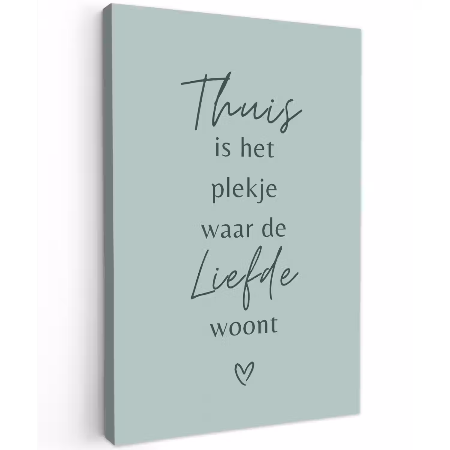 Thuis is het plekje waar de liefde woont Tuinposter op houten frame 2 cm dik klein -3d