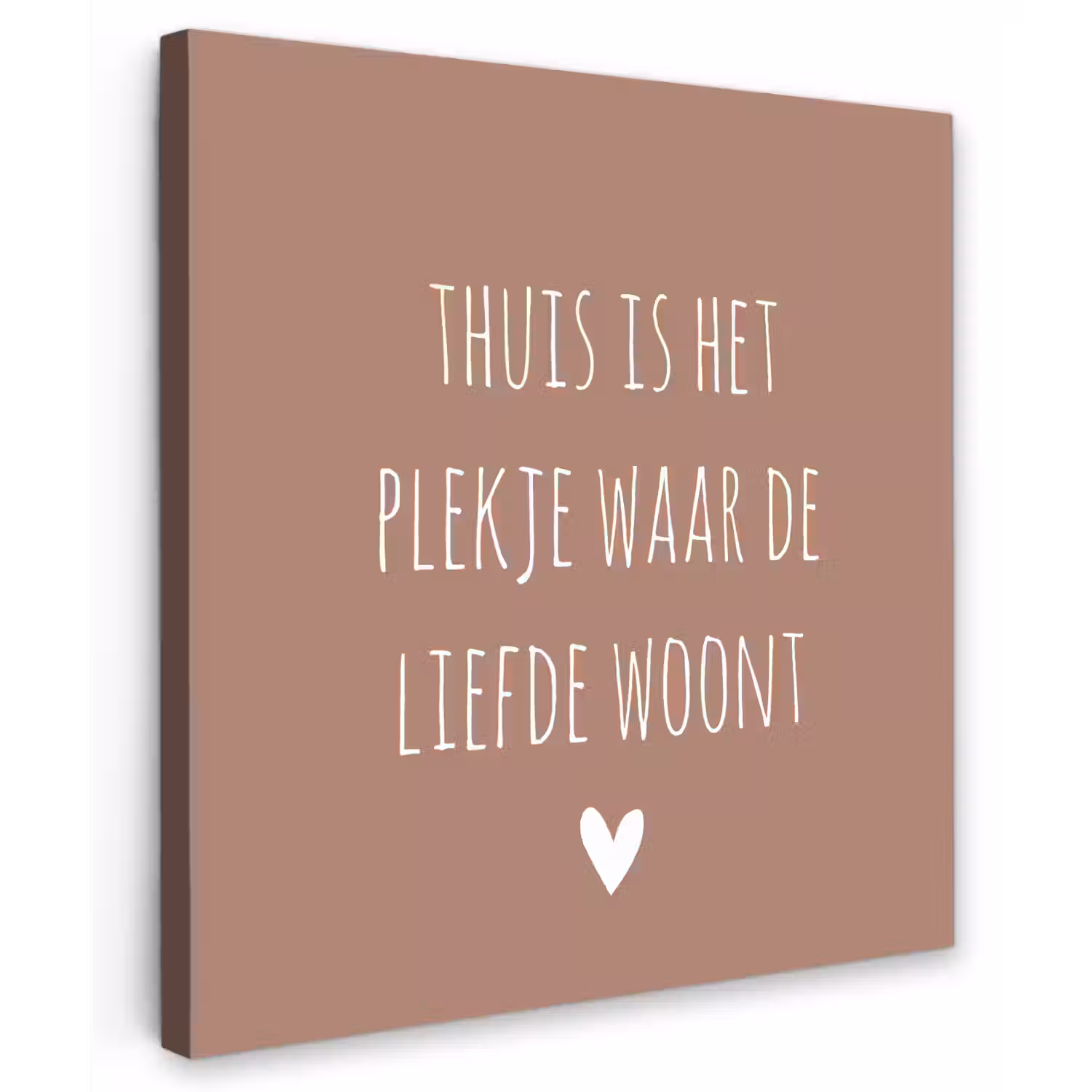 Thuis is het plekje waar de liefde woont - Quotes - Spreuken Tuinposter op houten frame 2 cm dik middel -3d
