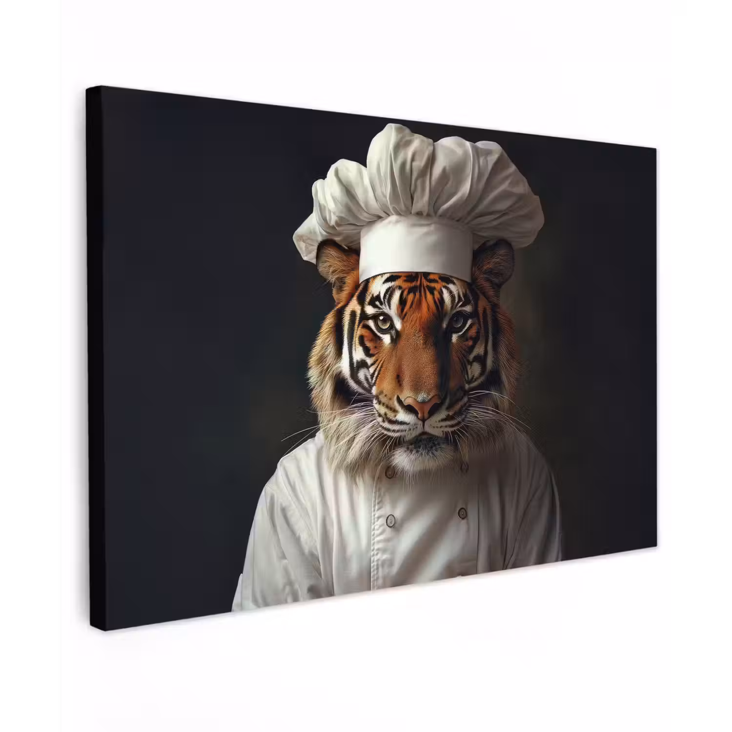 Tijger - Kokskleding - Bruin Tuinposter op houten frame 2 cm dik klein -3d