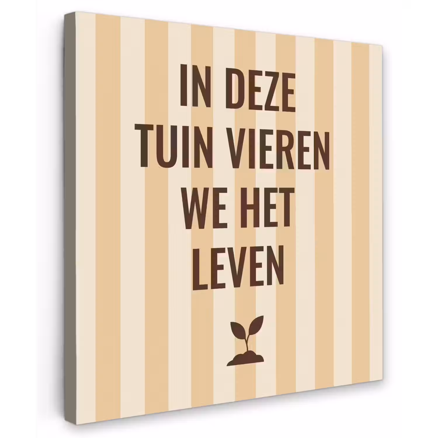 Tuin - Quote - Strepen - Zomer Tuinposter op houten frame 2 cm dik middel -3d