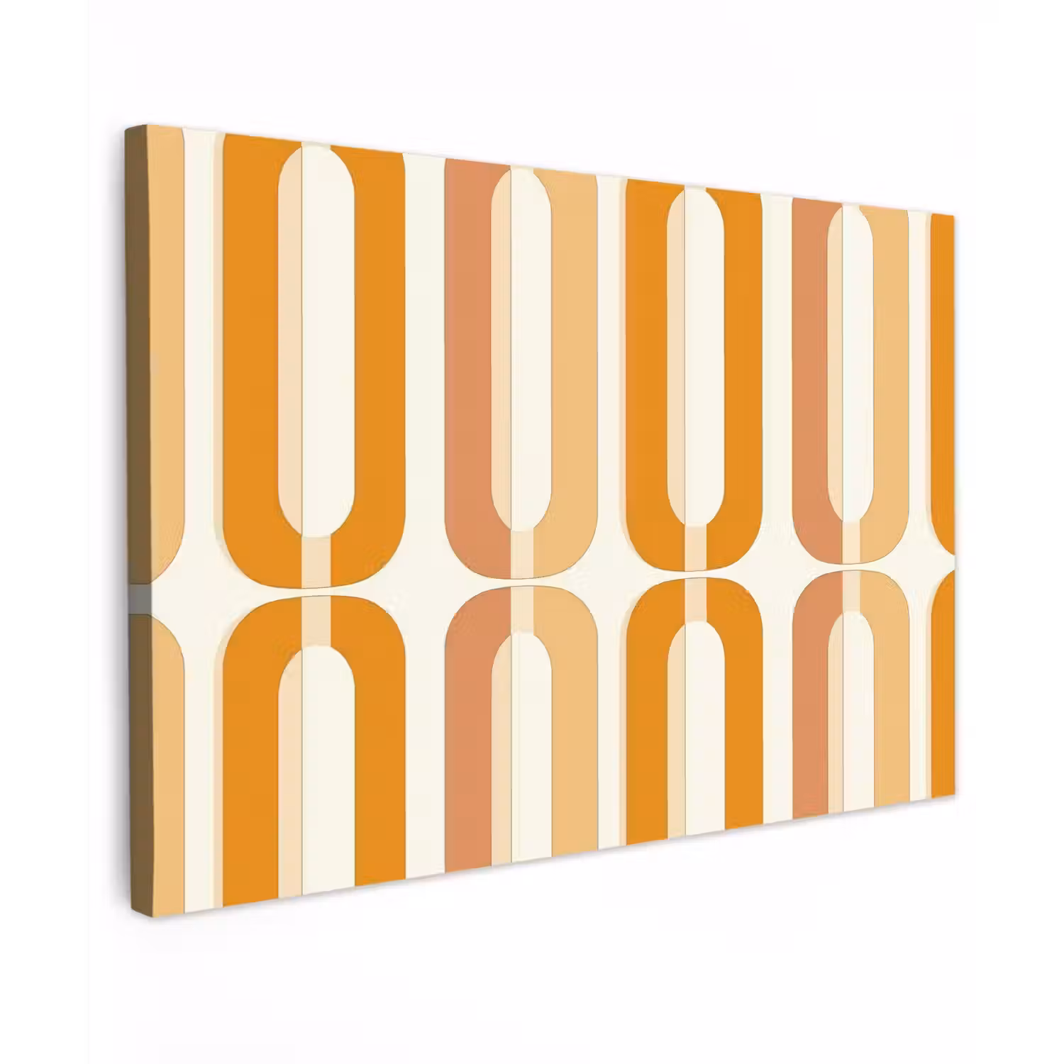 U-vorm - Retro - Oranje Tuinposter op houten frame 2 cm dik klein 845 -3d