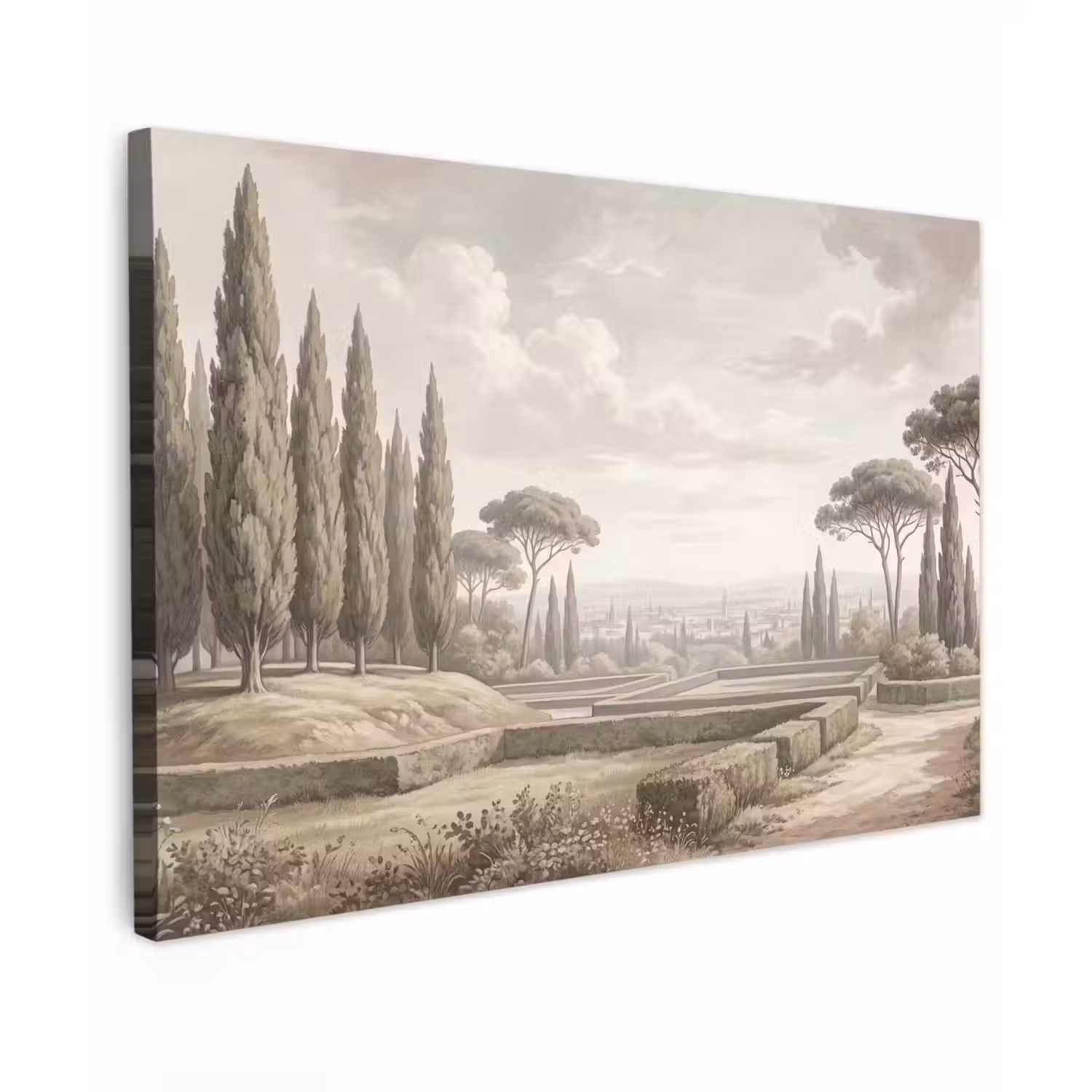 Vallei - Tuin - Natuur - Groen Tuinposter op houten frame 2 cm dik klein -3d