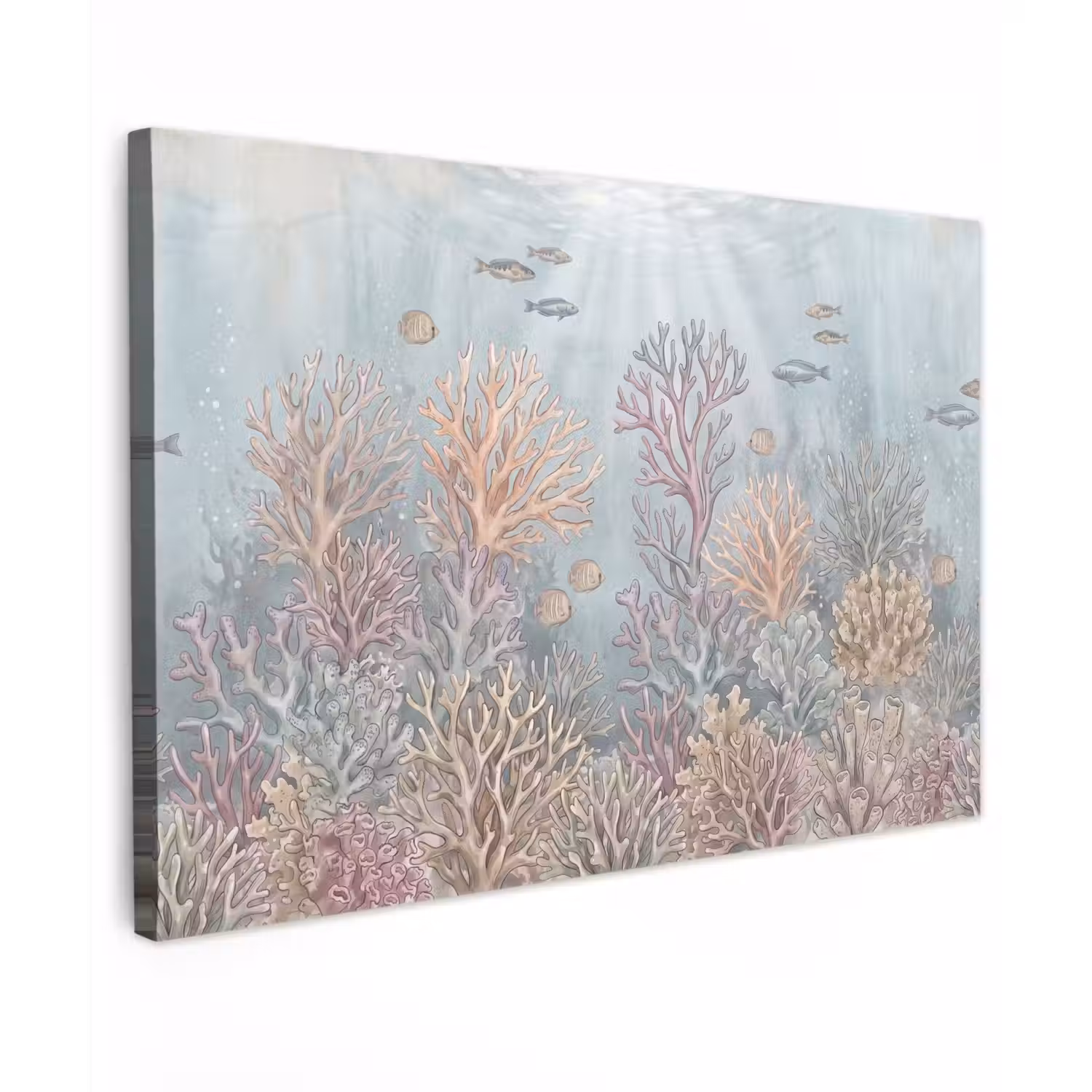 Vis - Koraal - Oceaan - Illustratie - Onderwater Tuinposter op houten frame 2 cm dik klein -3d