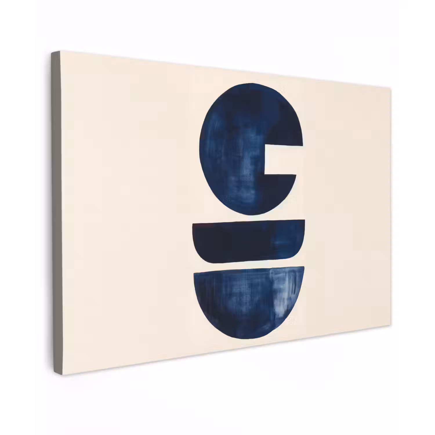 Vormen - Blauw - Abstract Tuinposter op houten frame 2 cm dik klein -3d