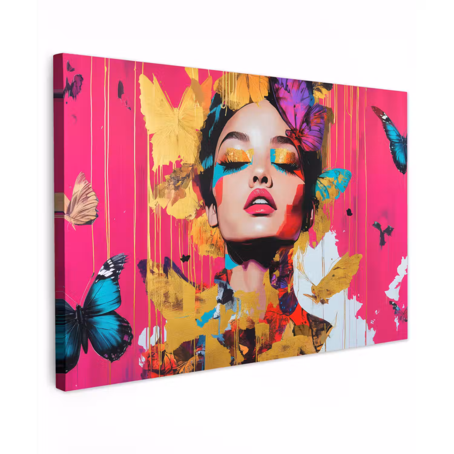 Vrouw - Abstract - Kleurrijk Tuinposter op houten frame 2 cm dik klein -3d