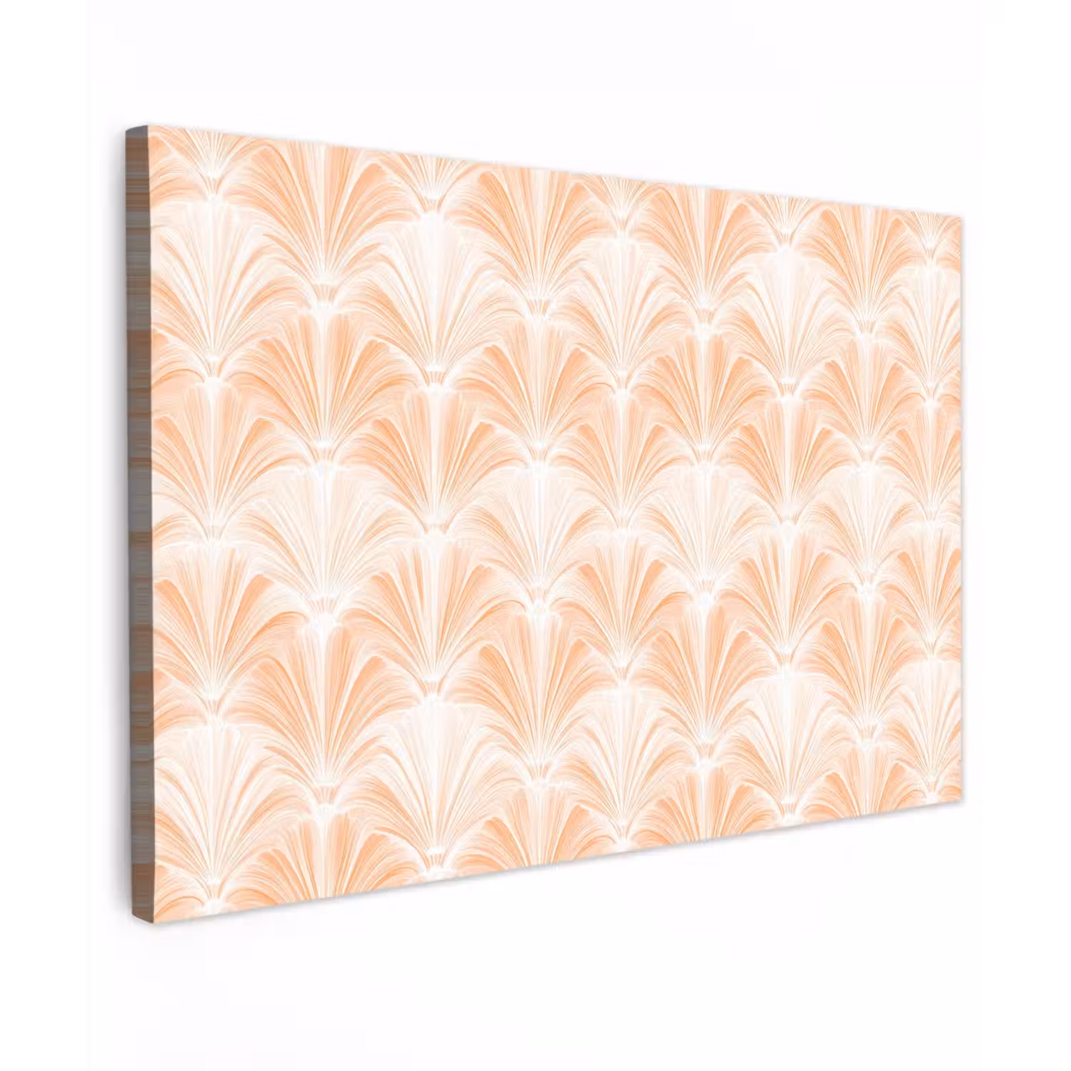 Waaier - Patroon - Perzik Tuinposter op houten frame 2 cm dik klein 845 -3d
