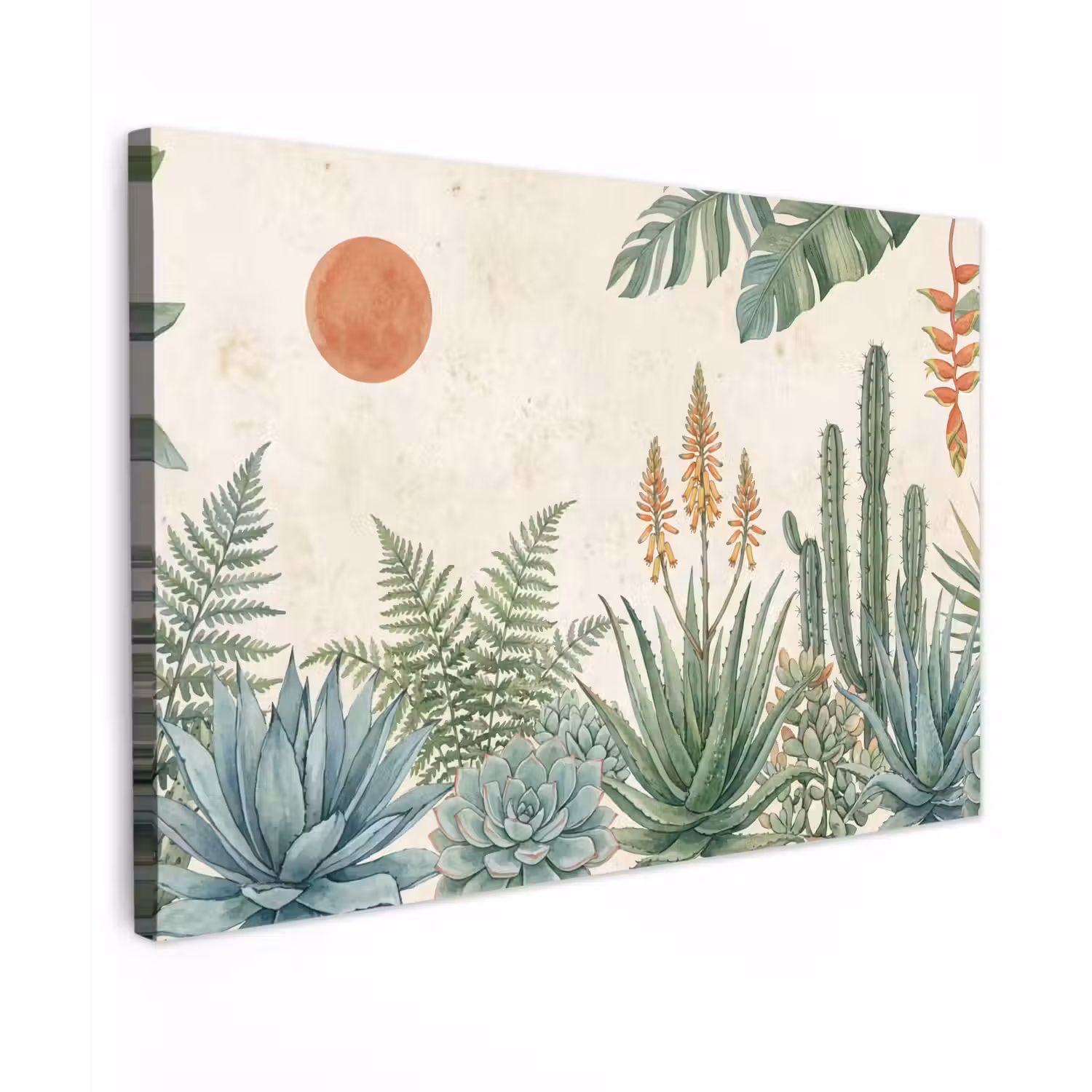 Woestijn - Planten - Groen Tuinposter op houten frame 2 cm dik klein -3d