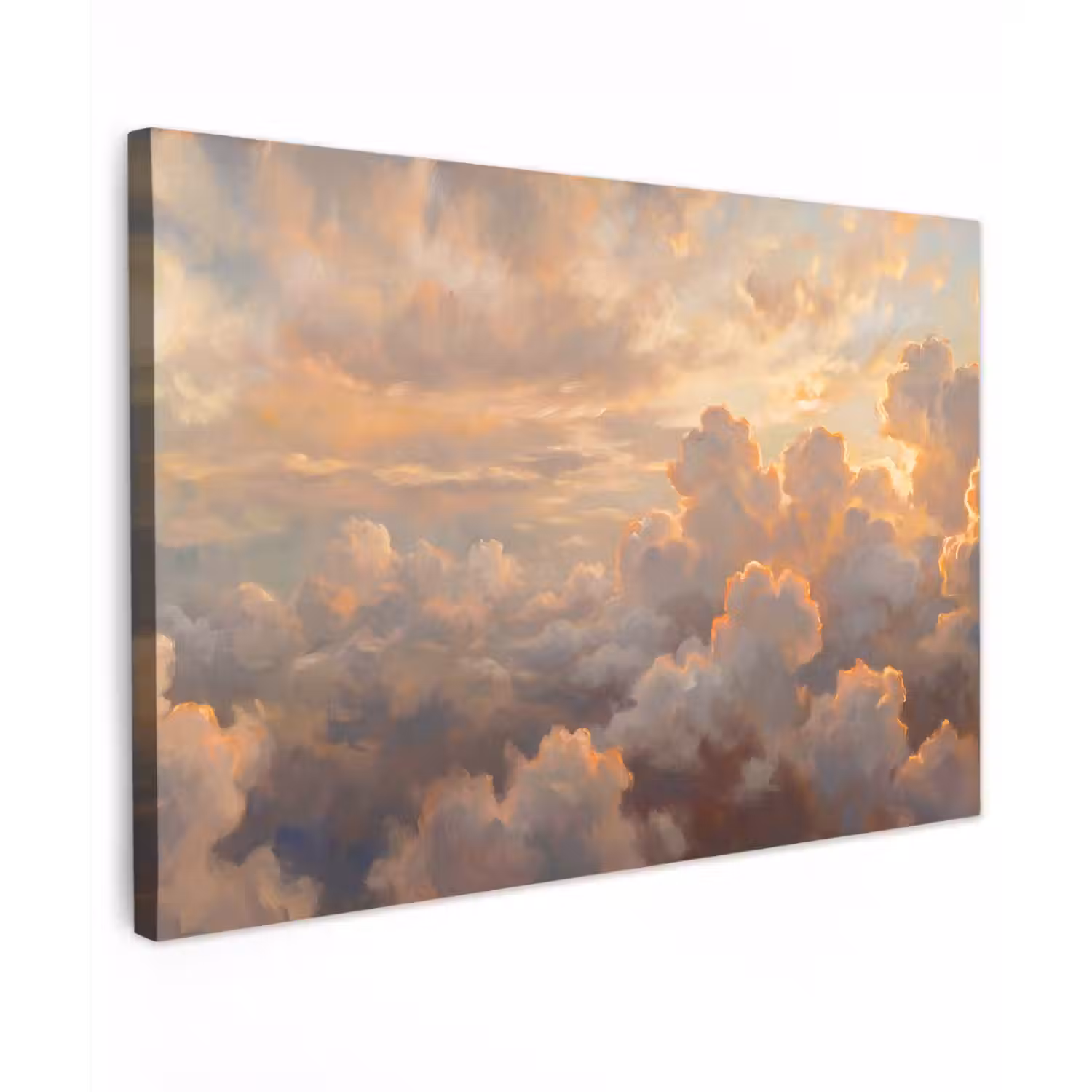 Wolken - Zonsondergang - Natuur - Abstract - Goud Tuinposter op houten frame 2 cm dik klein -3d