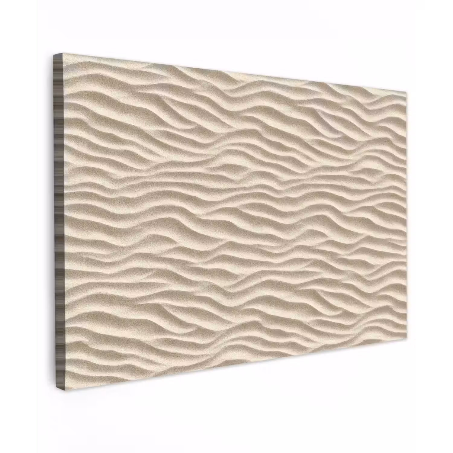 Zand - Golven - Beige Tuinposter op houten frame 2 cm dik klein 845 -3d