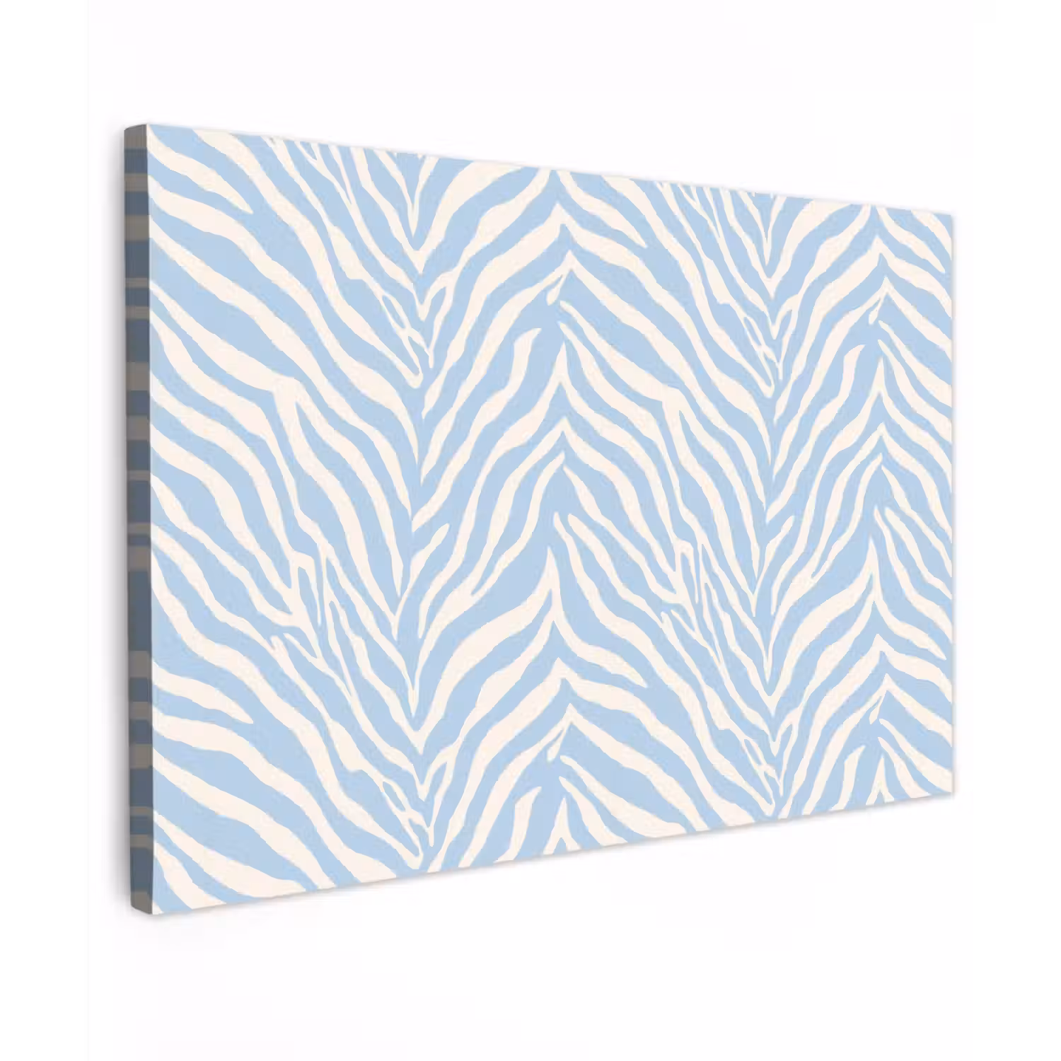 Zebra - Motief - Blauw - Wit Tuinposter op houten frame 2 cm dik klein 845 -3d