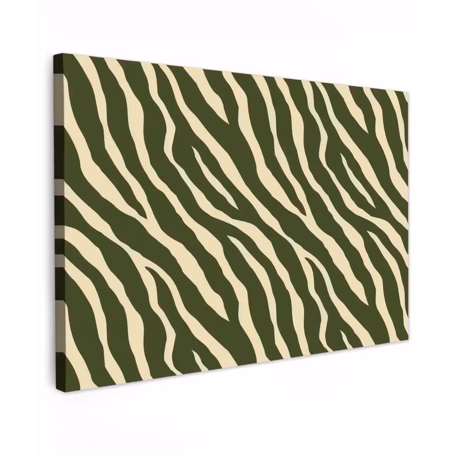 Zebra - Patroon - Groen Tuinposter op houten frame 2 cm dik klein 845 -3d