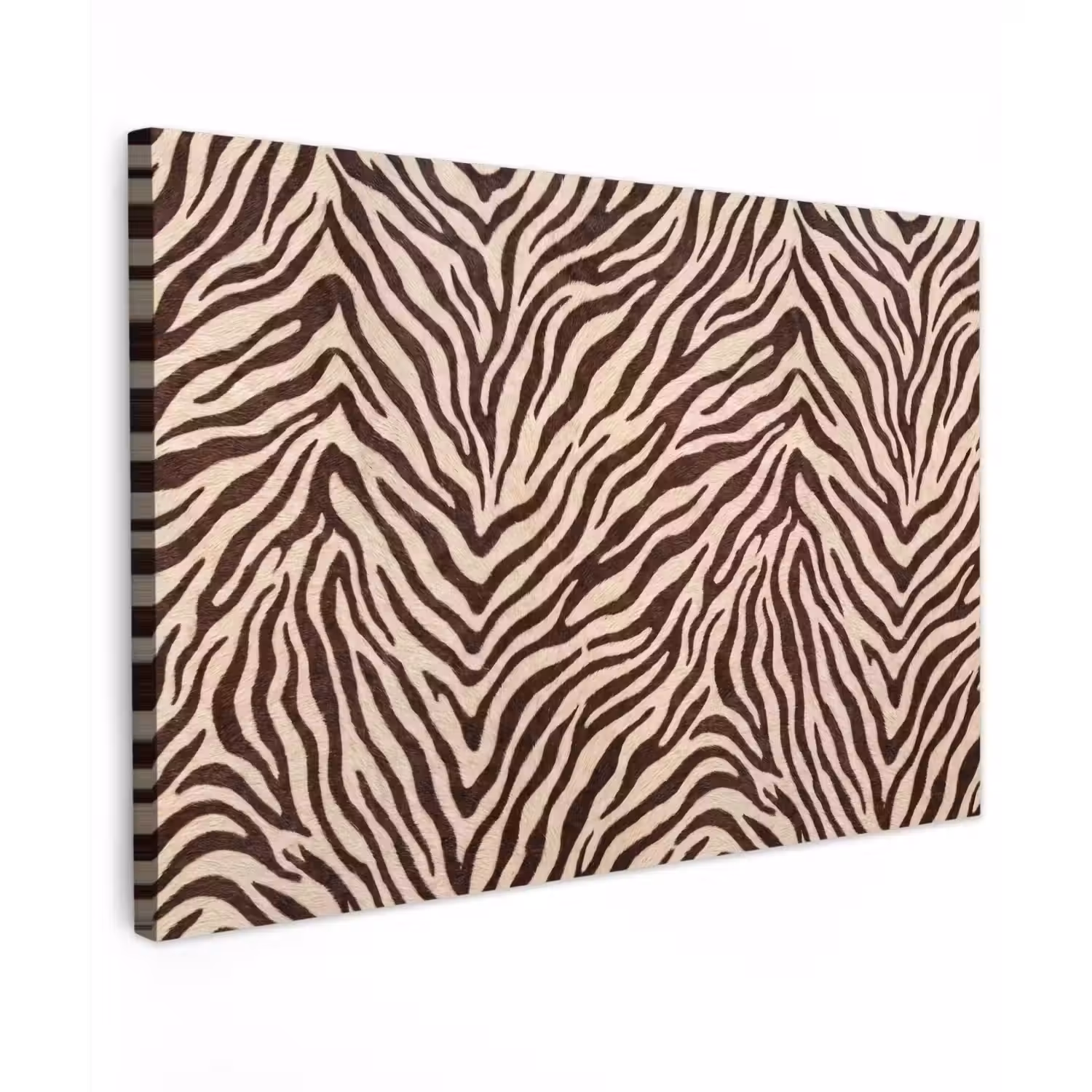 Zebra - Strepen - Bruin Tuinposter op houten frame 2 cm dik klein -3d