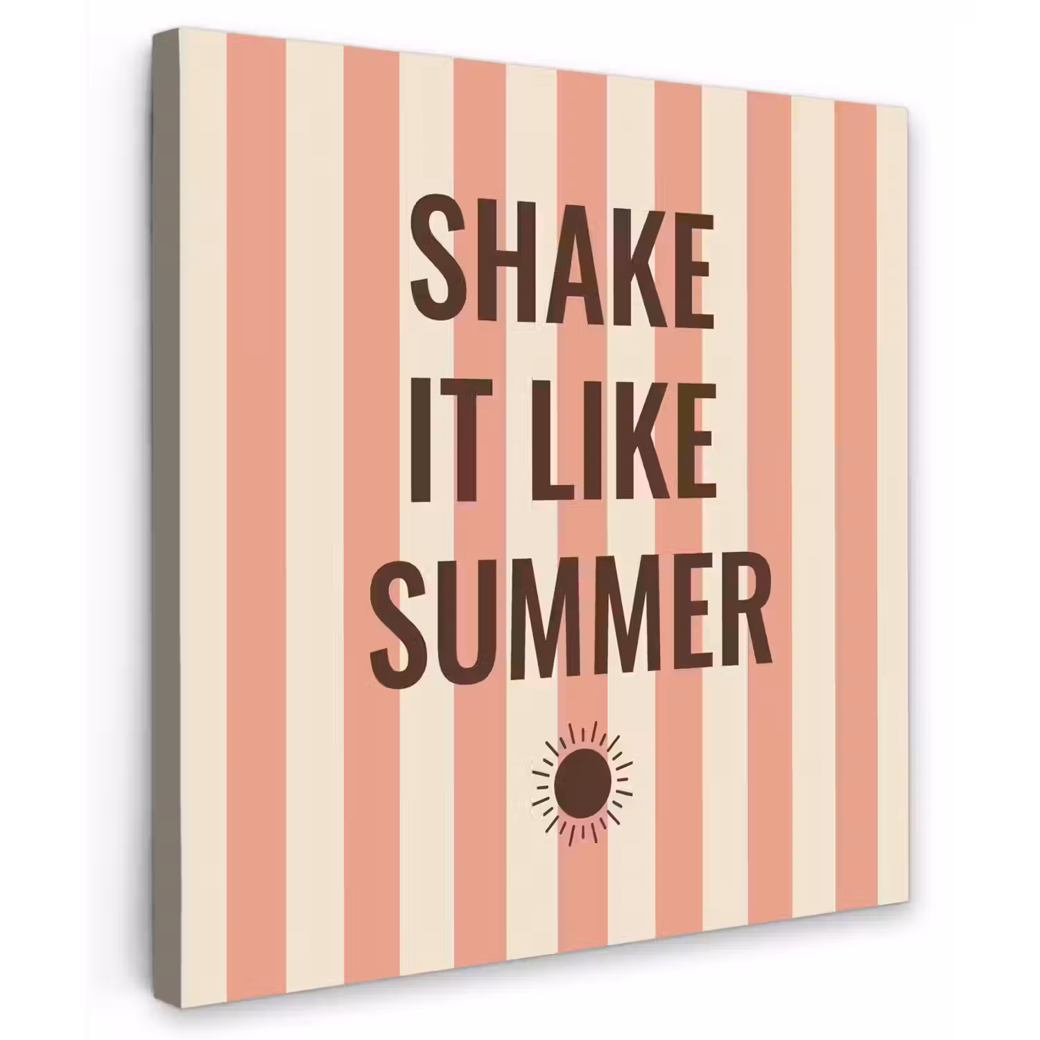Zomer - Quote - Strepen Tuinposter op houten frame 2 cm dik middel -3d