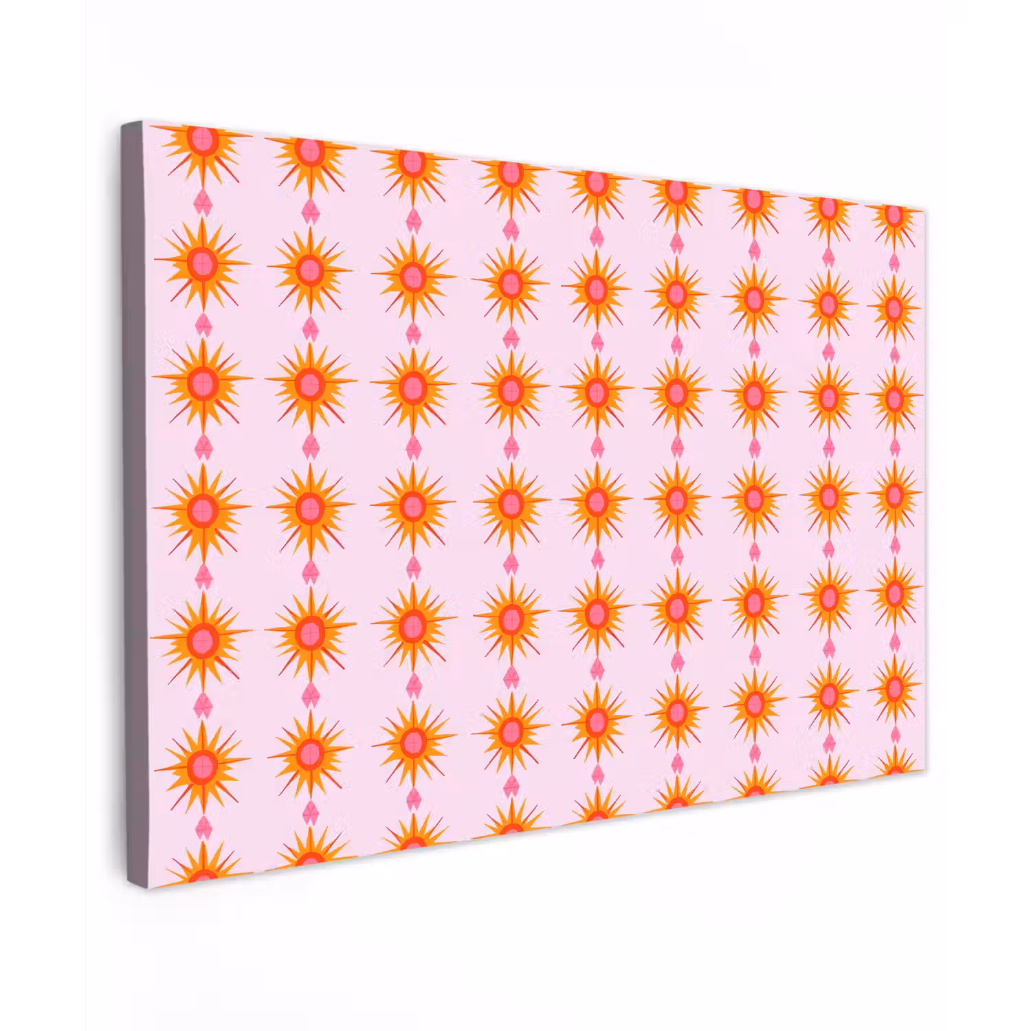Zon - Motief - Roze Tuinposter op houten frame 2 cm dik klein 845 -3d