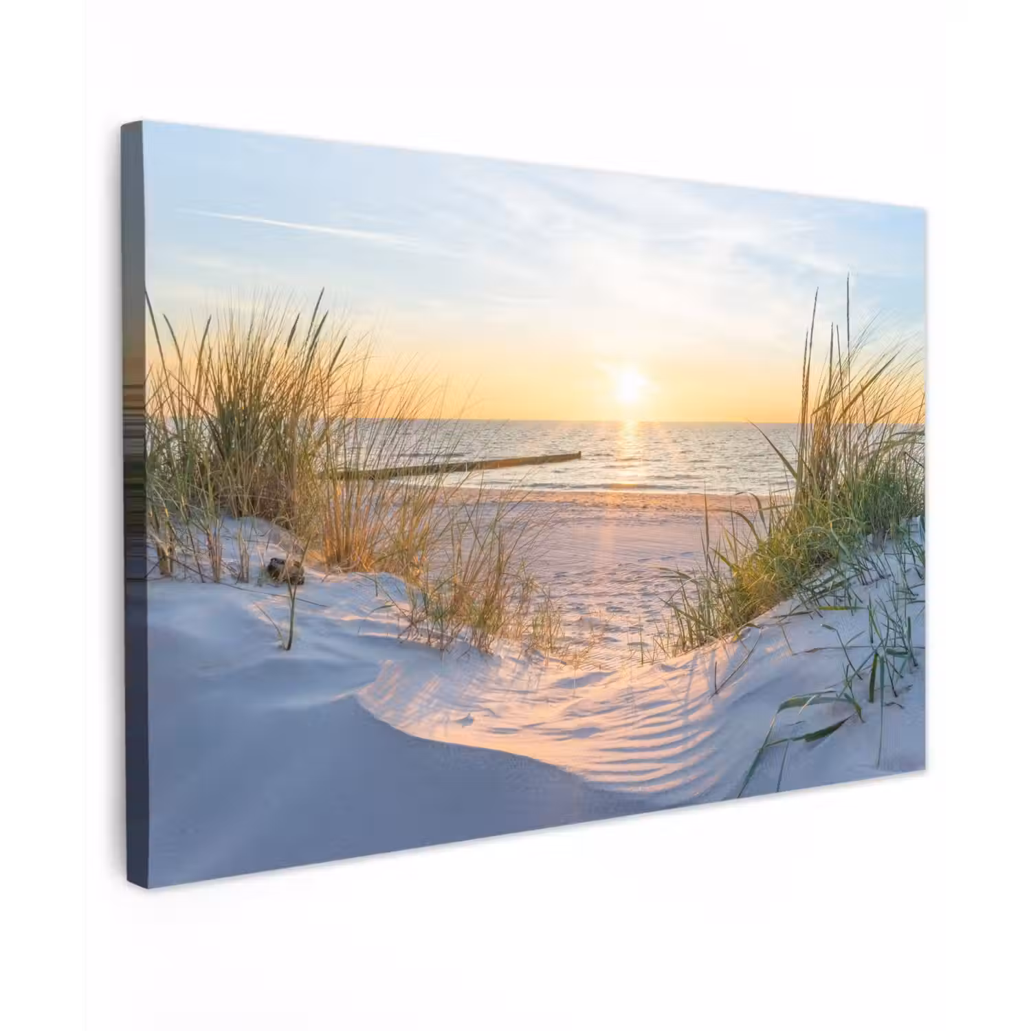 Zonsondergang aan Zee Tuinposter op houten frame 2 cm dik klein -3d