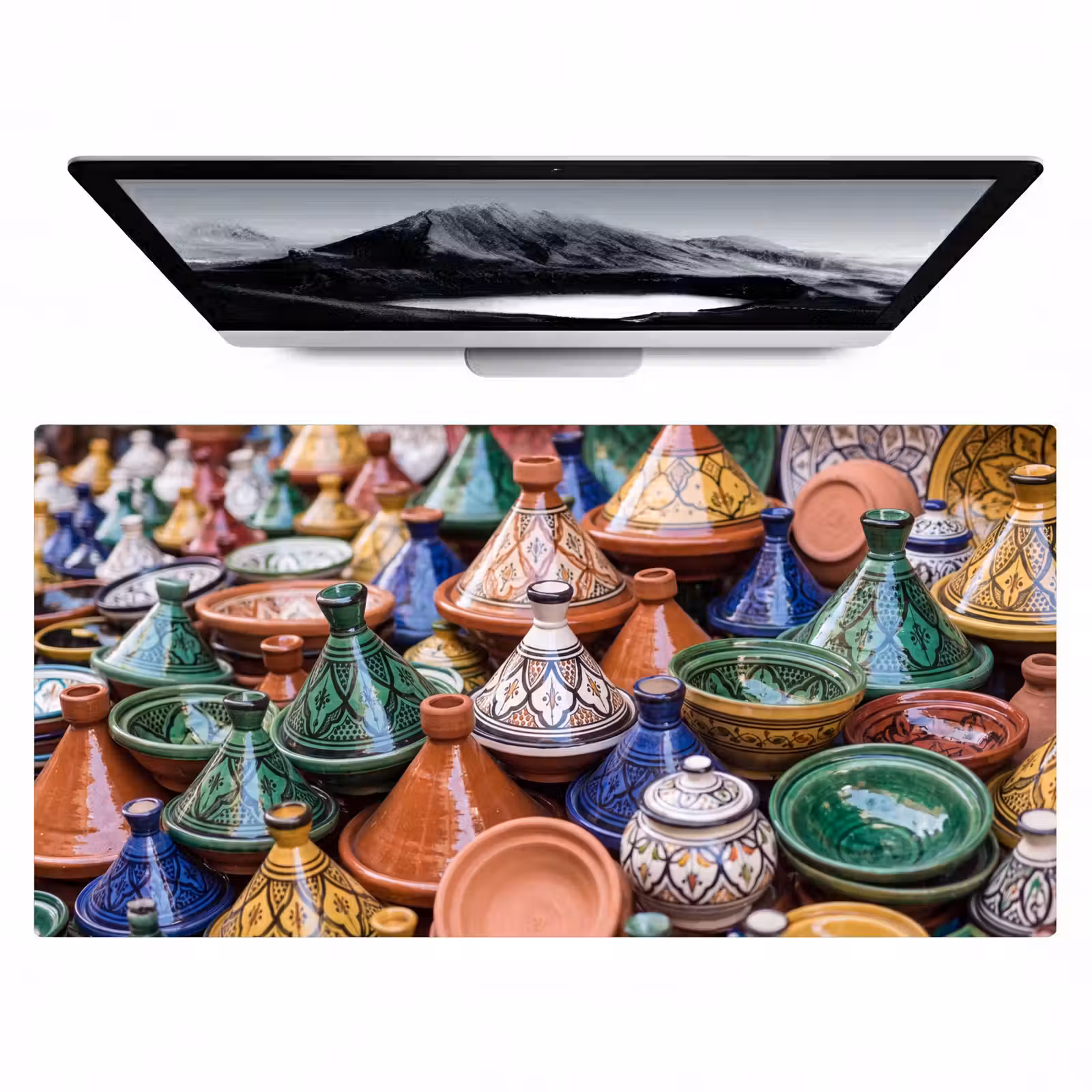 Bureau onderlegger - Aardewerk - Kleurrijk - Patroon - Aardewerk - Kleurrijk - Patroon Muismat XXL klein