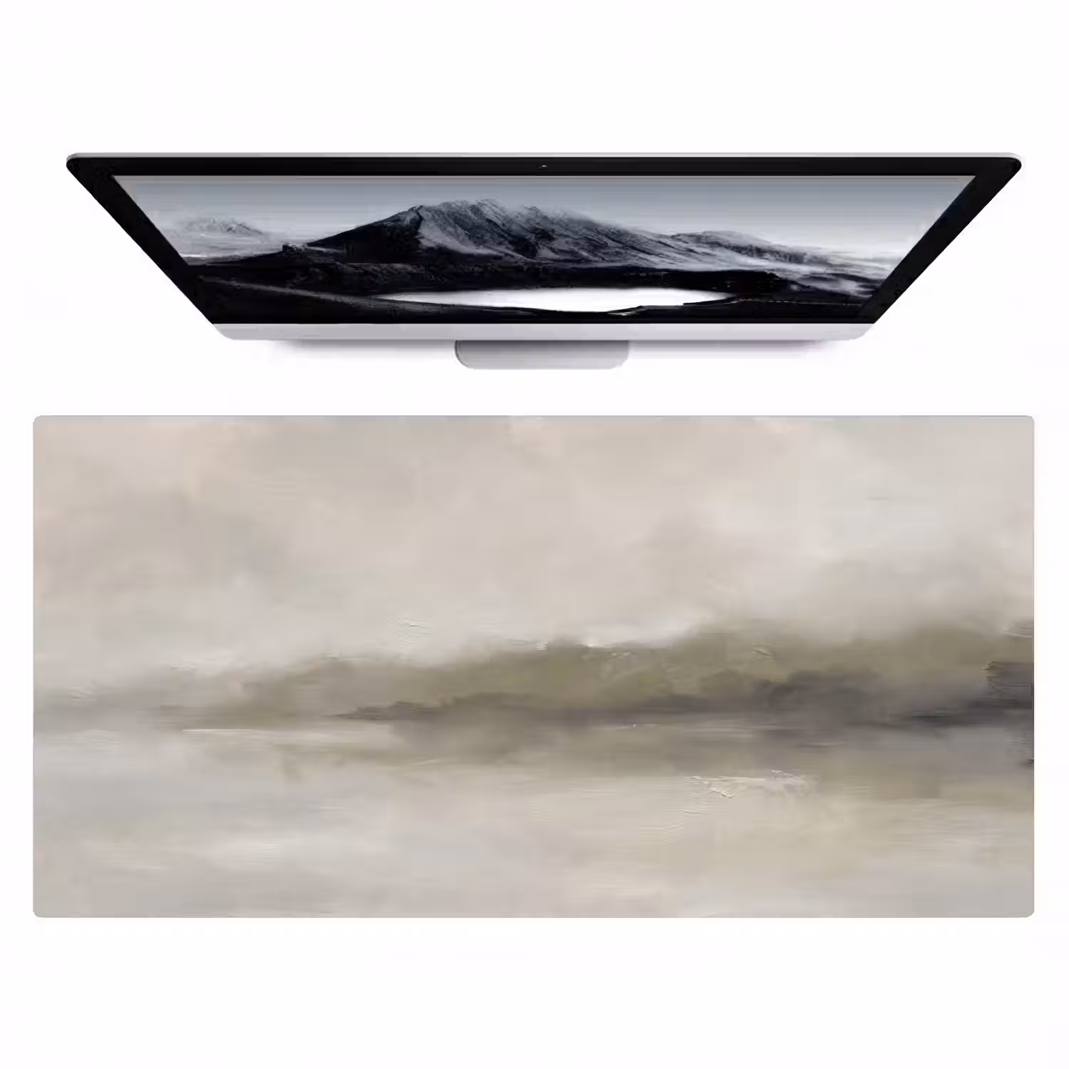 Abstract - Landschap - Nevel - Modern - Grijs Muismat XXL klein -zzz3d