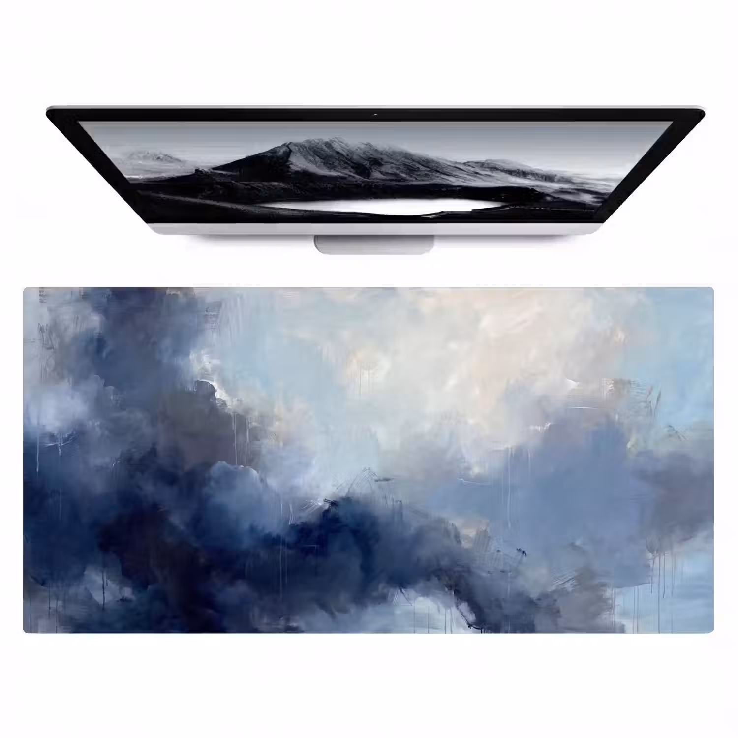 Abstract - Wolken - Modern - Blauw - Kunst Muismat XXL klein -zzz3d