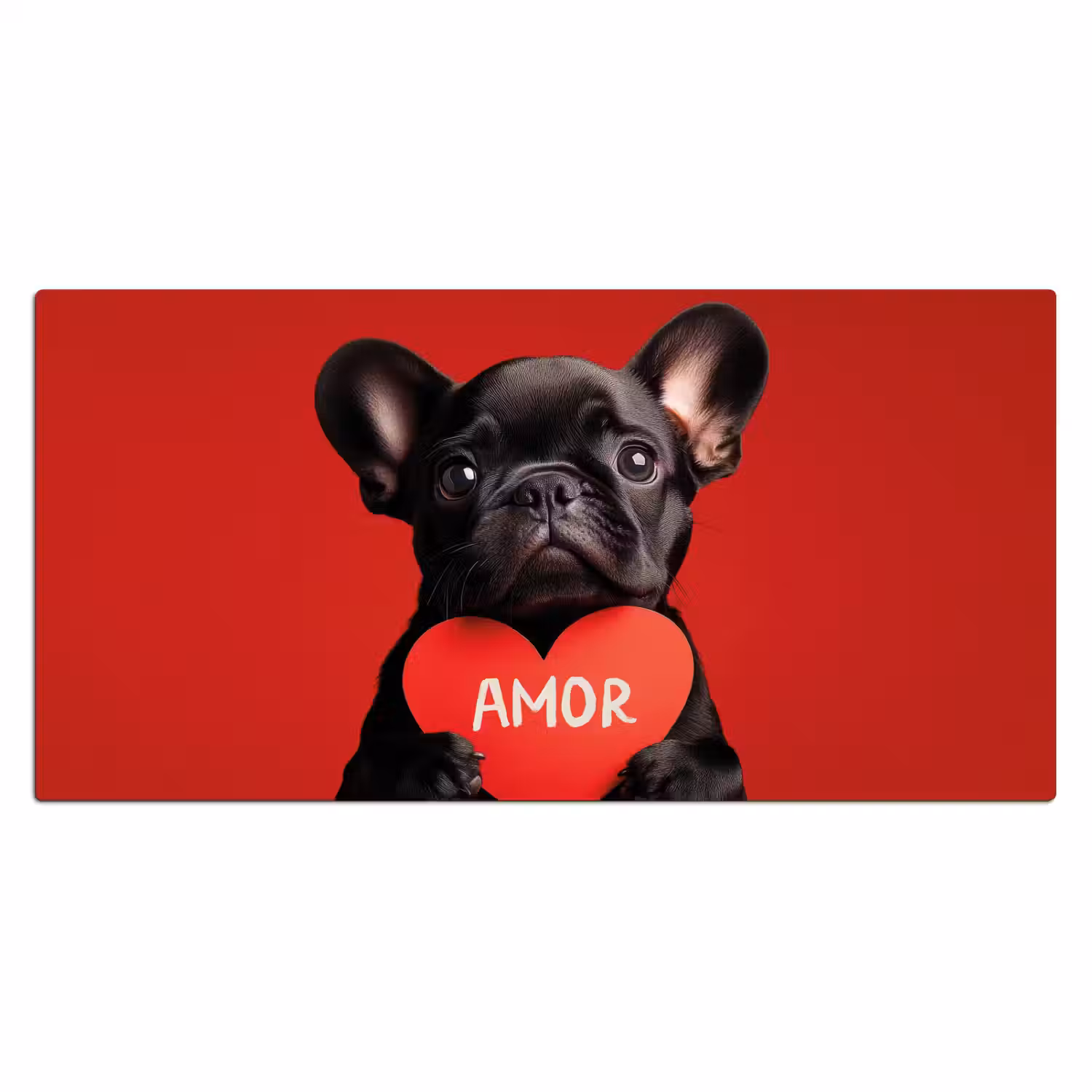 Amor - Hond - Hartje - Rood Muismat XXL klein -3d_leeg