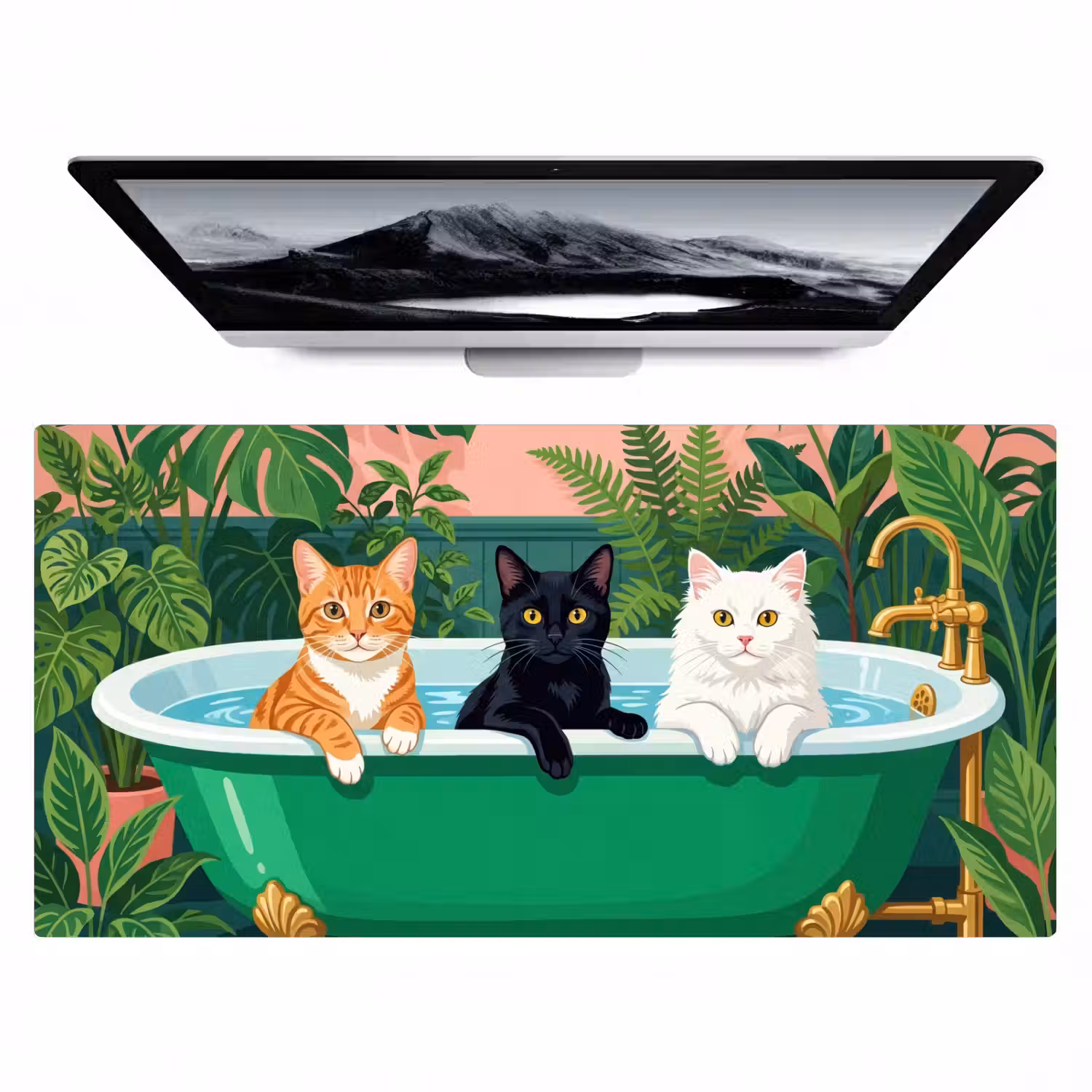 Badkamer - Kattenparade - Kleurrijk Muismat XXL klein -zzz3d