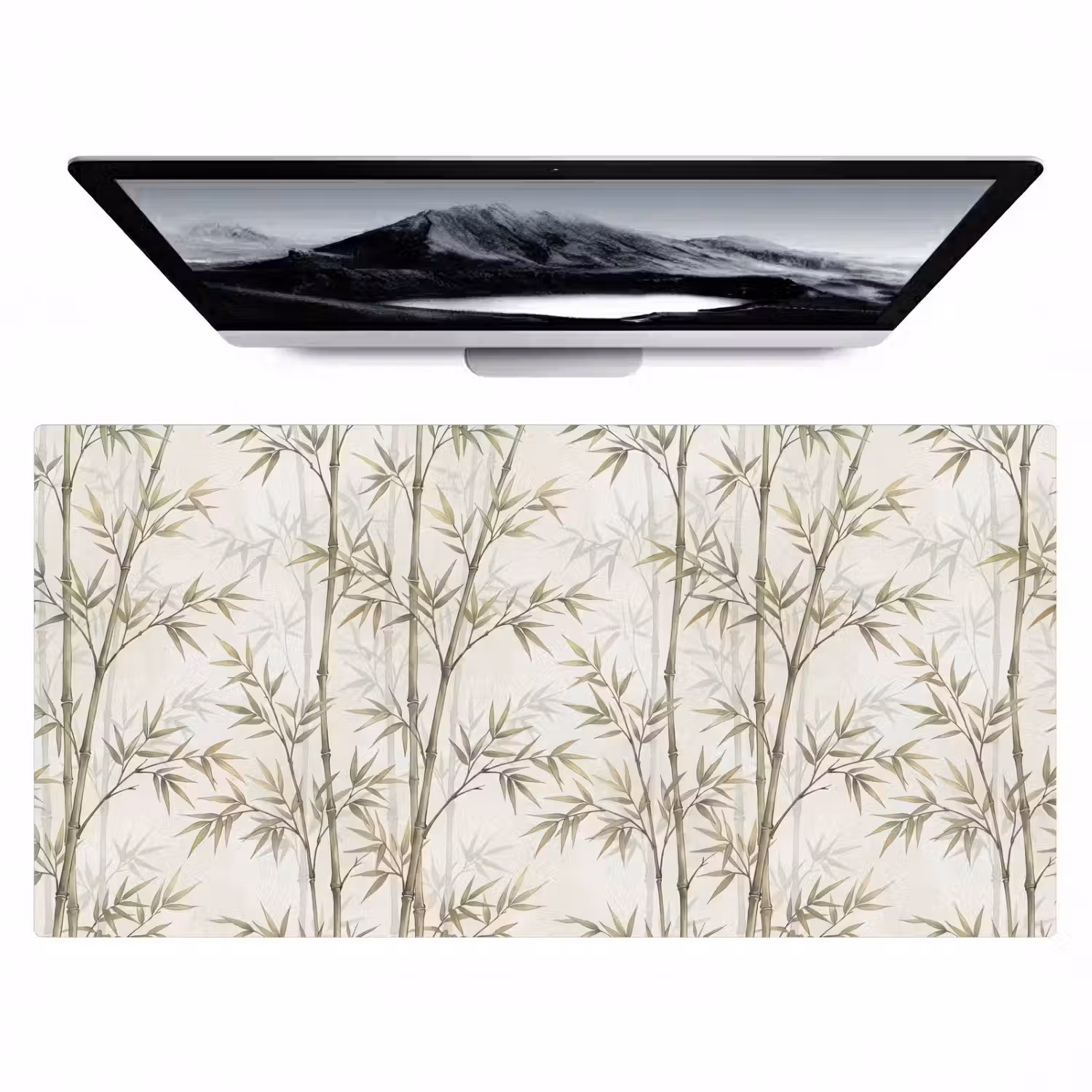 Bamboe - Bladeren - Natuur - Aquarel - Groen Muismat XXL klein -zzz3d
