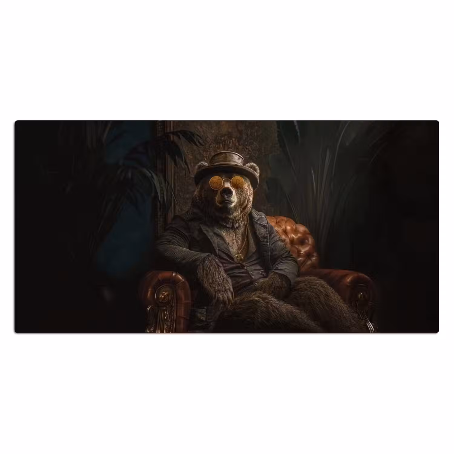 Beer - Bruin - Pak - Hoed Muismat XXL klein -3d_leeg