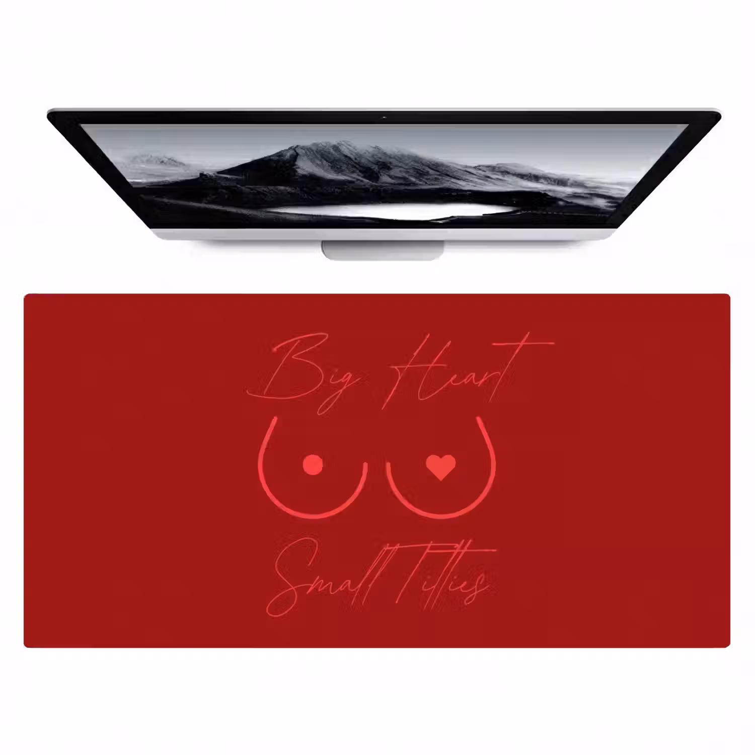 big heart small titties - Hart - Rood Muismat XXL klein -zzz3d