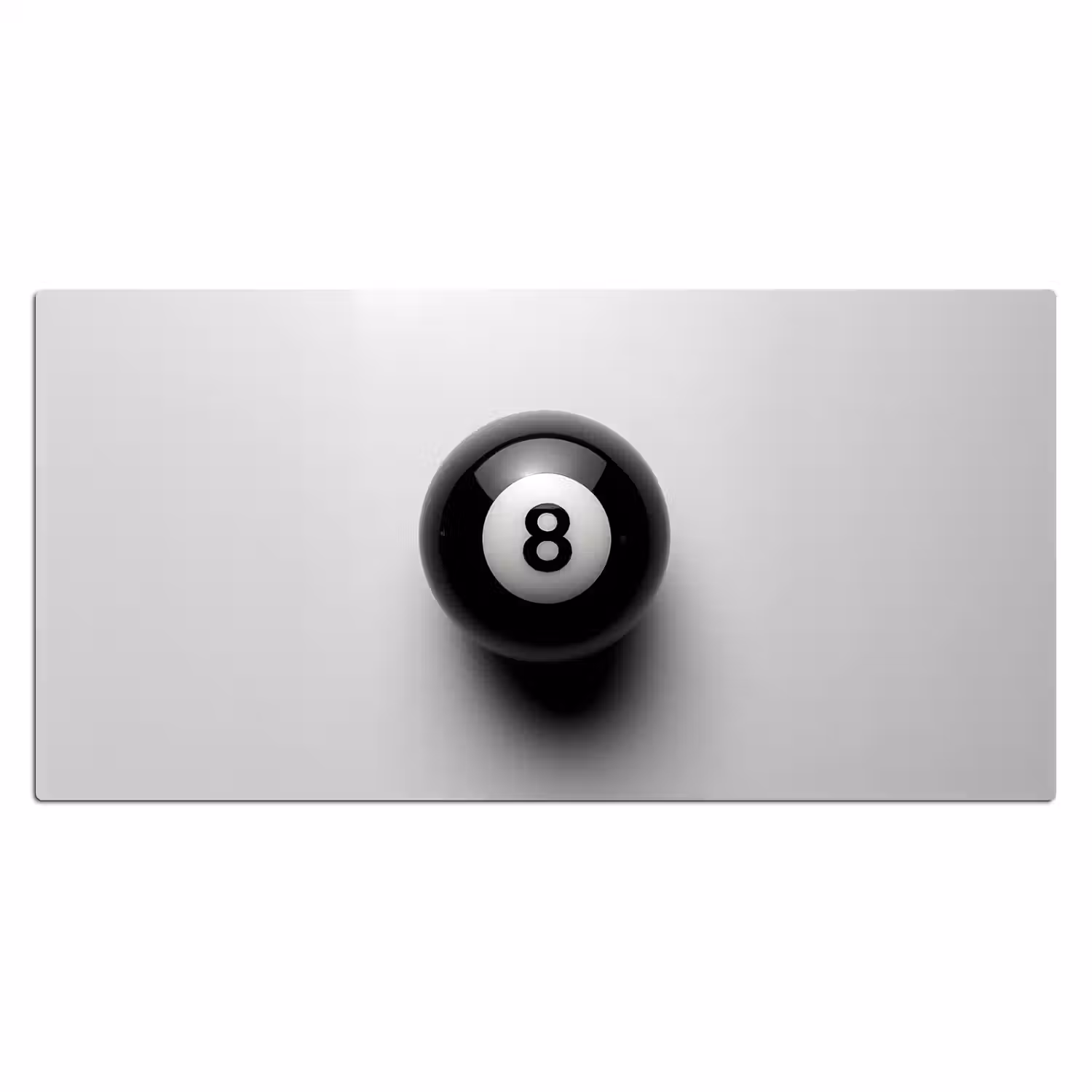 Biljartbal - Getal - Acht - Wit Muismat XXL klein -3d_leeg