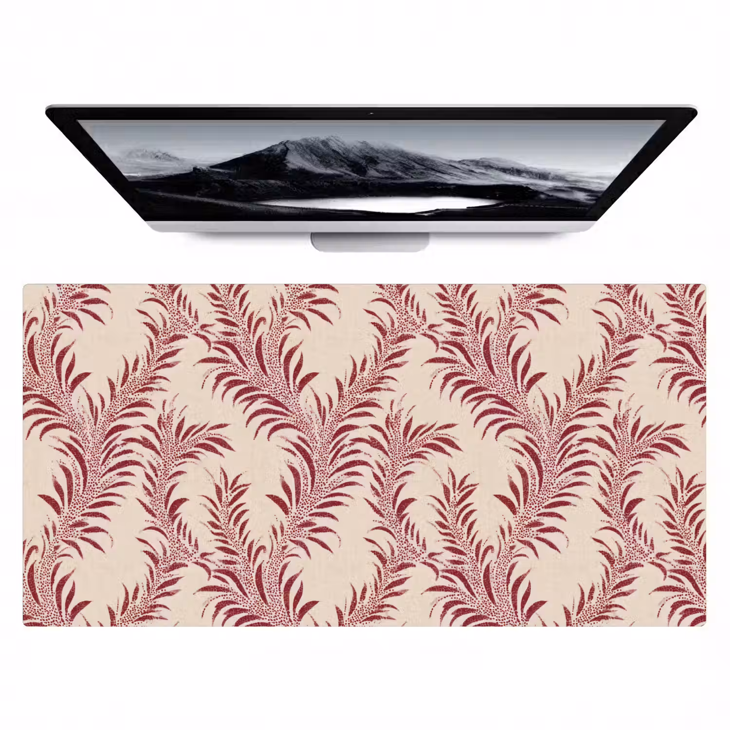 Bladeren - Linnen - Rood Muismat XXL klein 681 -zzz3d