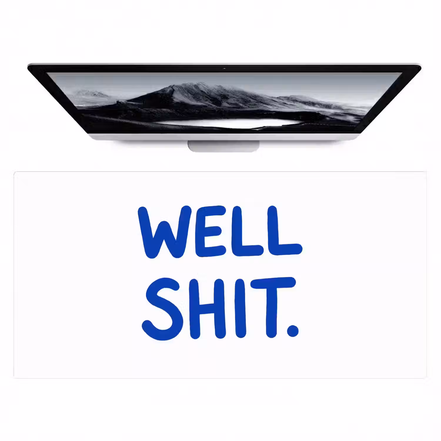 Blauw - Quote - Wit Muismat XXL klein -zzz3d