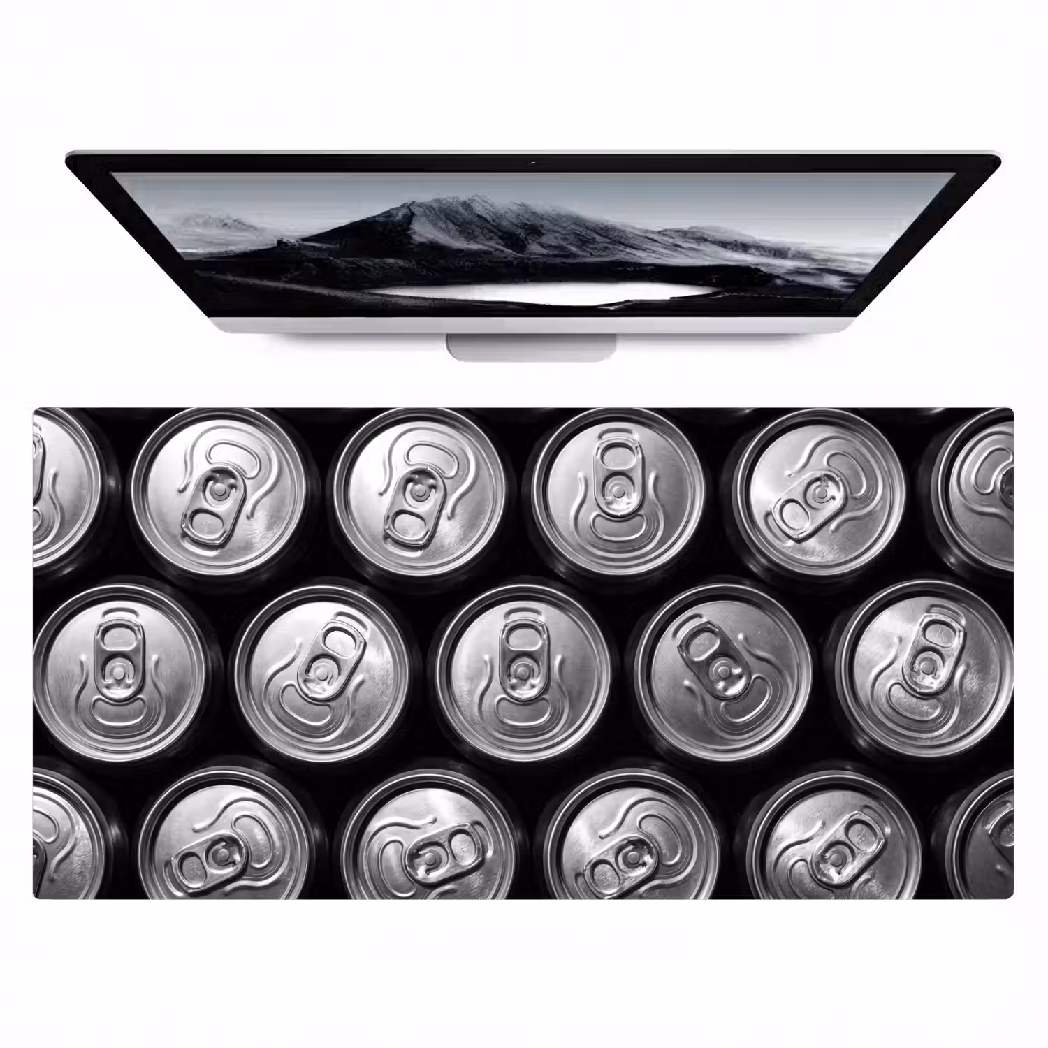 Blikjes - Aluminium - Patroon - Industrieel - Zilver Muismat XXL klein -zzz3d
