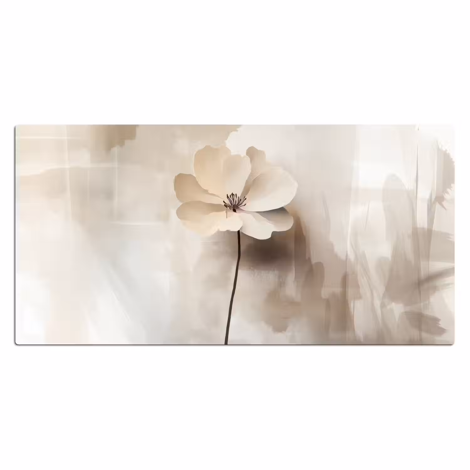 Bloem - Beige - Verf - Schaduw Muismat XXL klein -3d_leeg