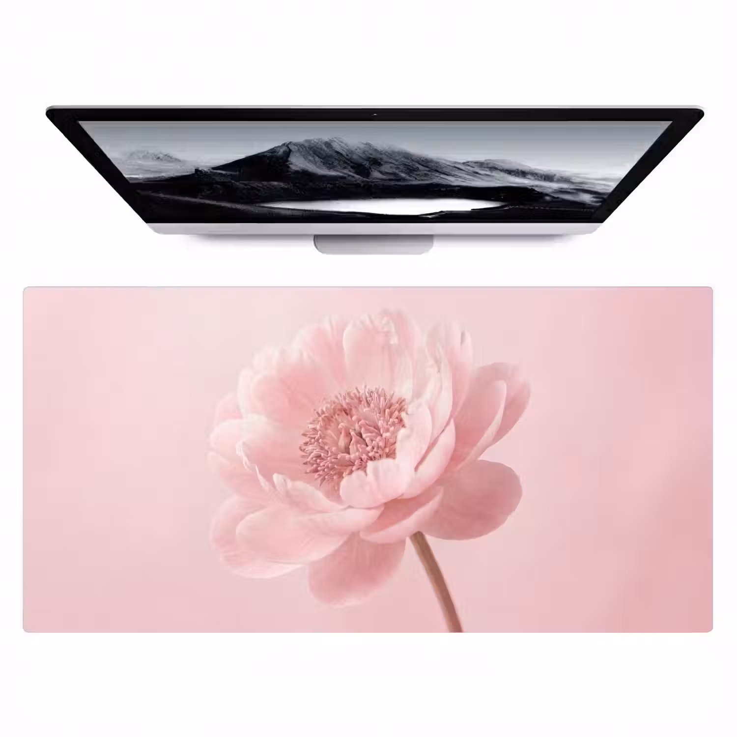 Bloem - Pioenroos - Roze Muismat XXL klein -zzz3d