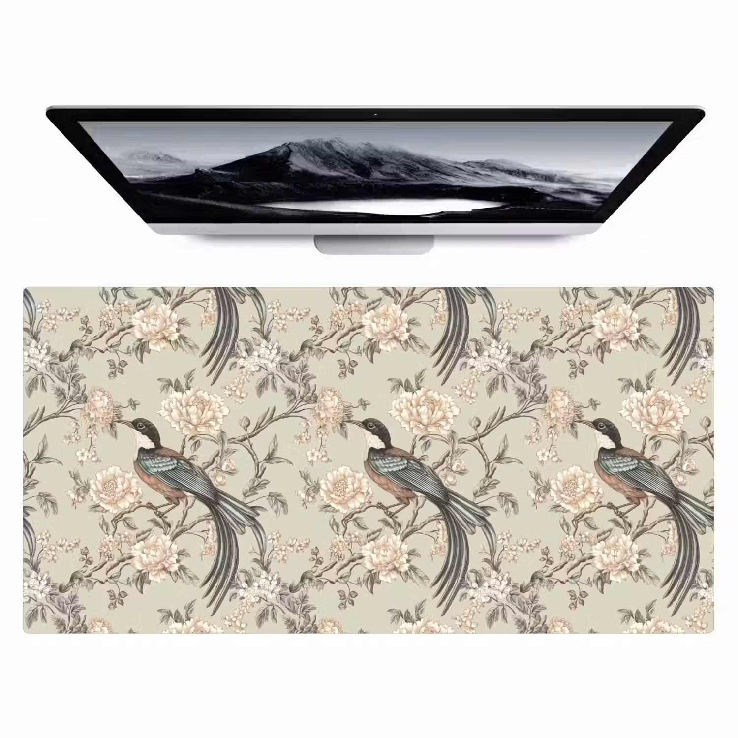 Bloem - Vogel - Kleurrijk Muismat XXL klein 681 -zzz3d
