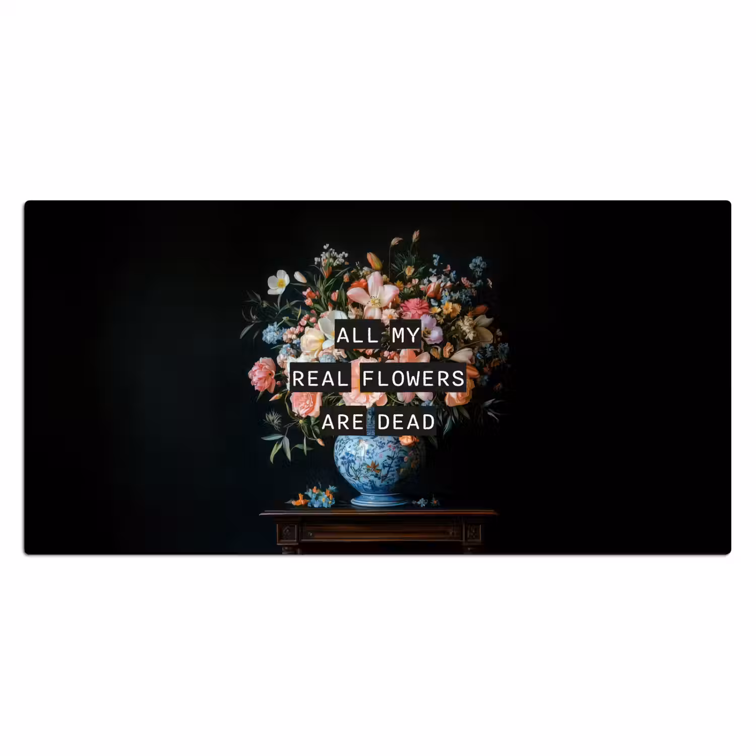 Bloemen - Art - Pastel - Quotes Muismat XXL klein -3d_leeg