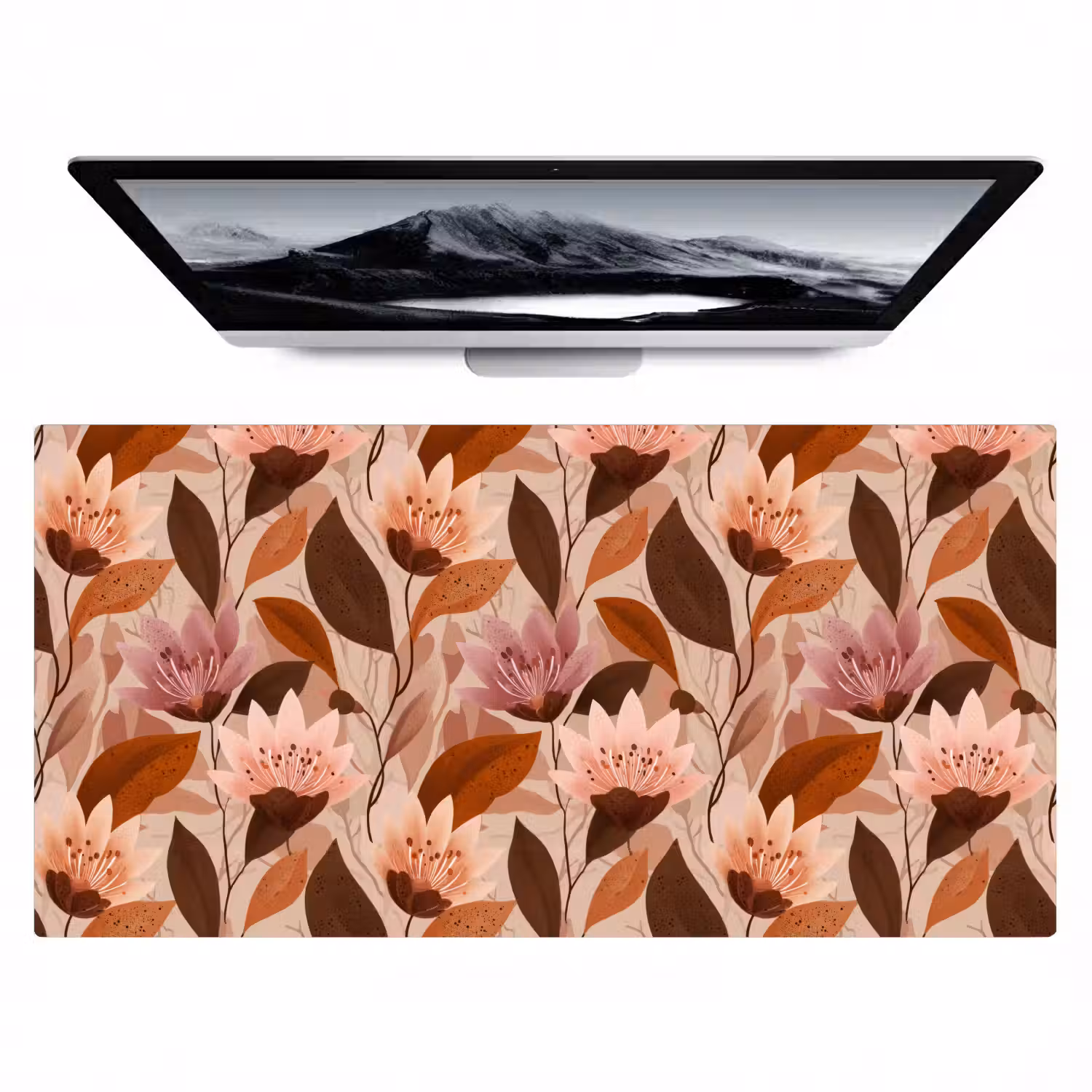 Bloemen - Bladeren - Bruin Muismat XXL klein 681 -zzz3d