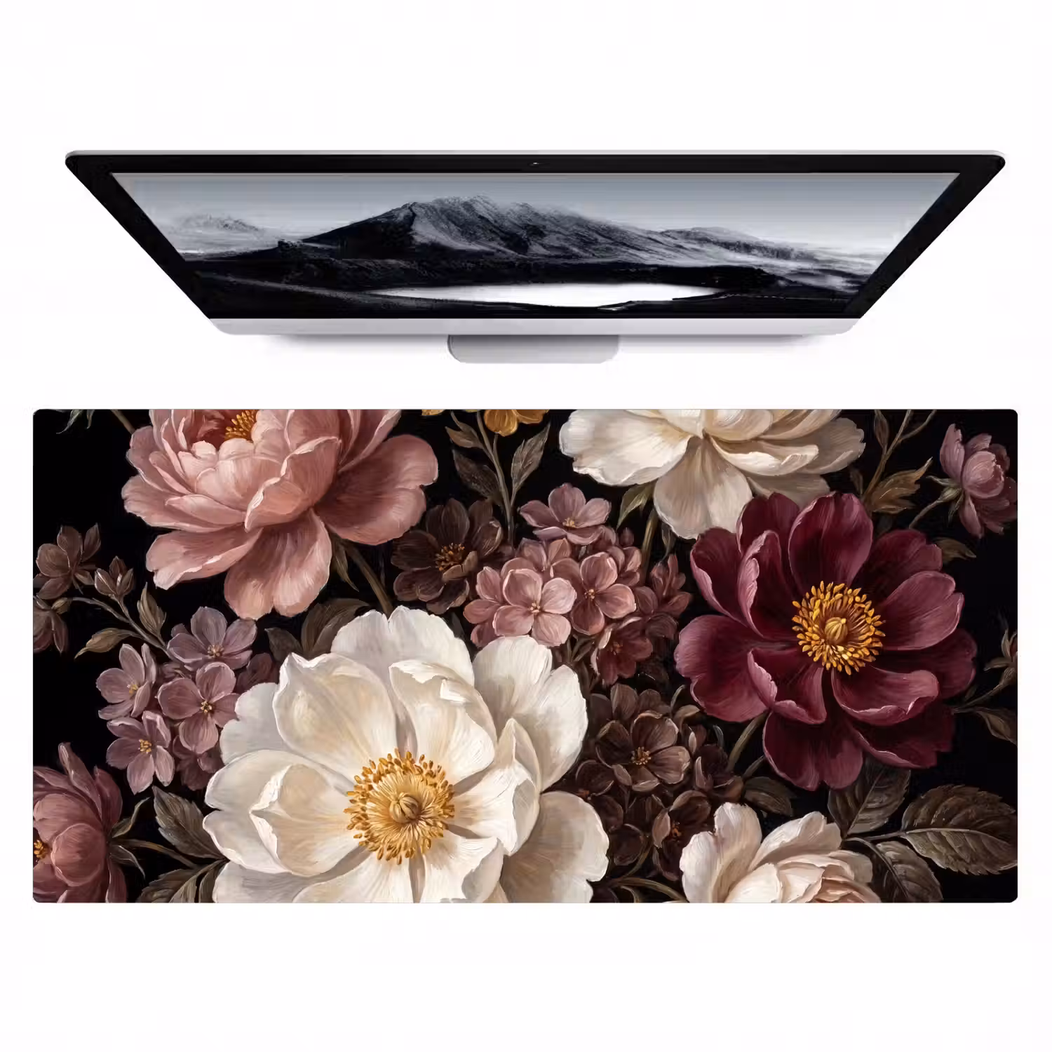 Bloemen - Boeket - Klassiek - Donker - Rood Muismat XXL klein -zzz3d
